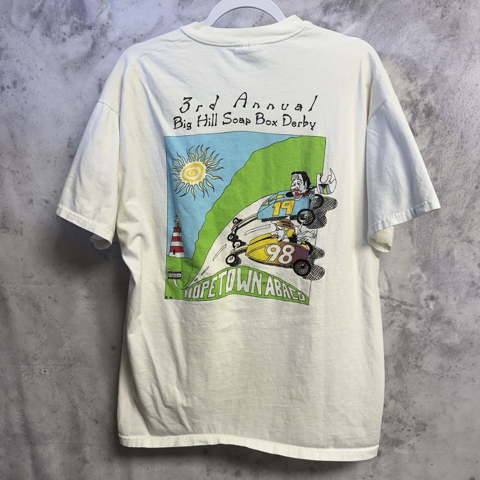 Vintage Vintage Soap Box Derby T Shirt Mens L 23x28.5 White Hopetown Size US L / EU 52-54 / 3 - 1 Thumbnail