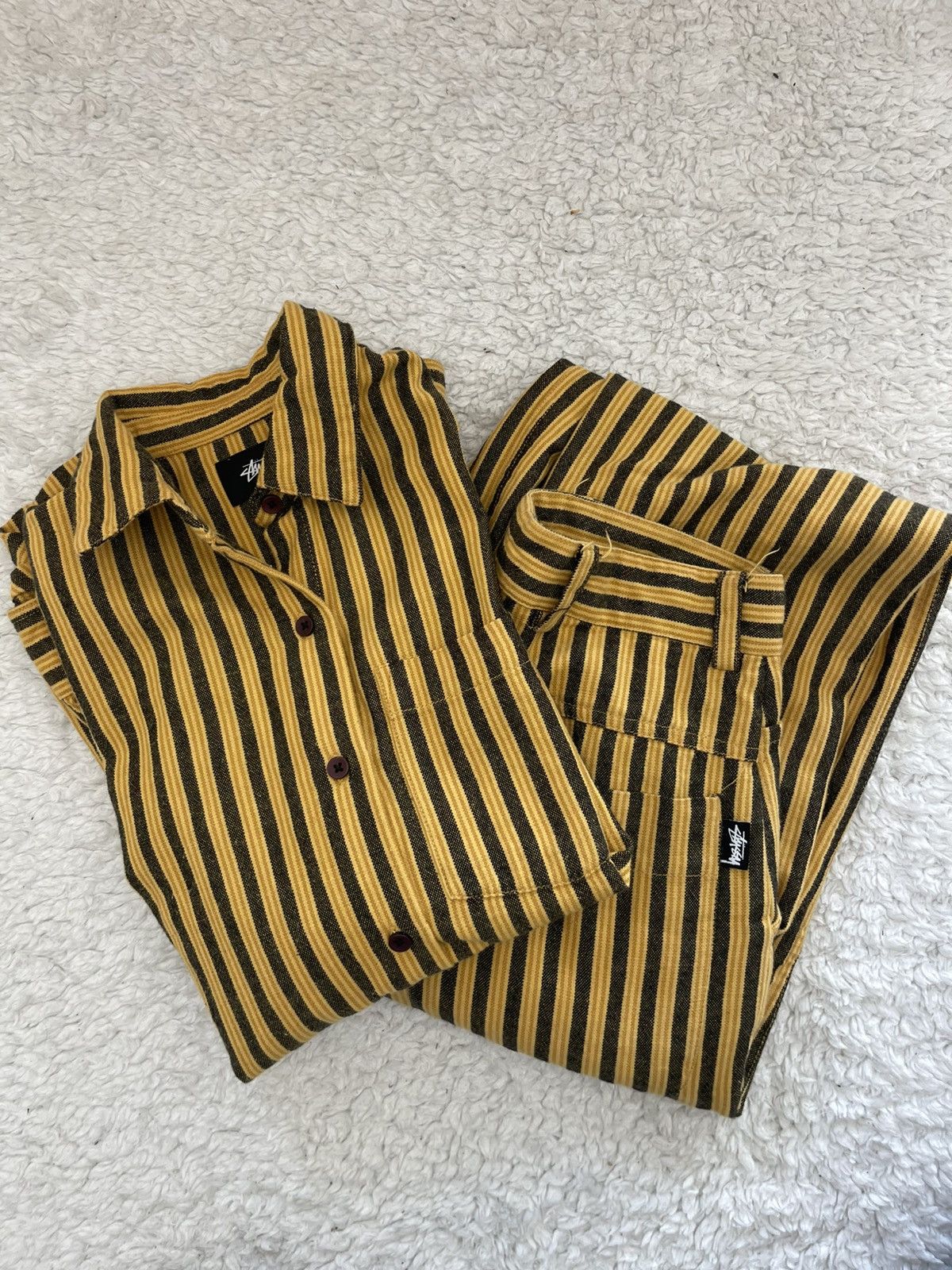 Stussy Stussy piper long sleeve workwear striped shirt Size XS / US 0-2 / IT 36-38 - 7 Thumbnail