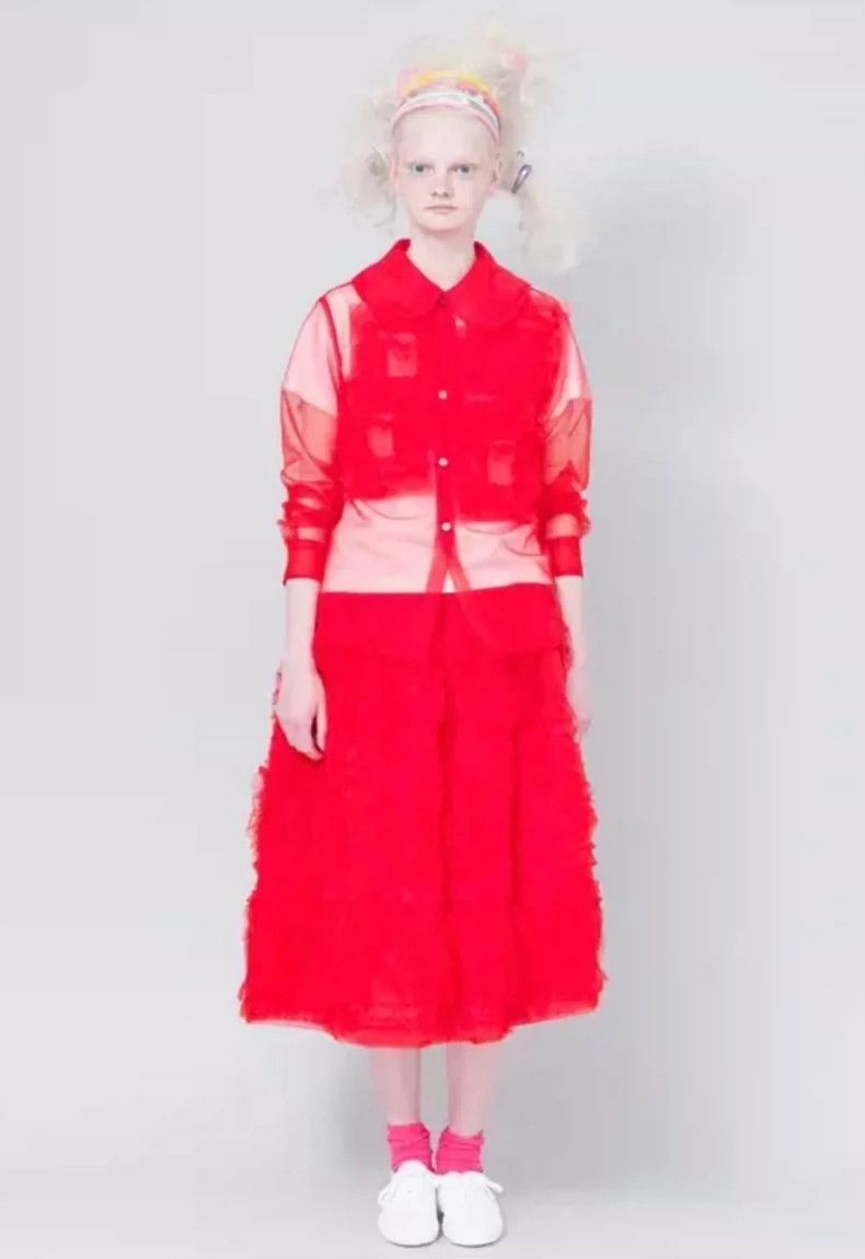 Comme des Garcons Comme des Garcons Red perspective ruffled shirt Size XS / US 0-2 / IT 36-38 - 5 Thumbnail