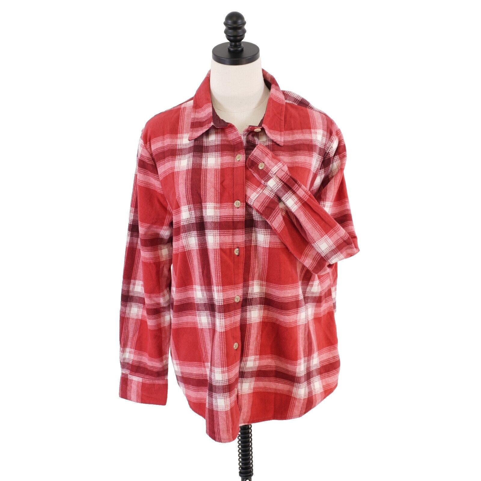 Lee Lee Riders Red Plaid Large Flannel Collared Button Front Shi Size L / US 10 / IT 46 - 1 Thumbnail