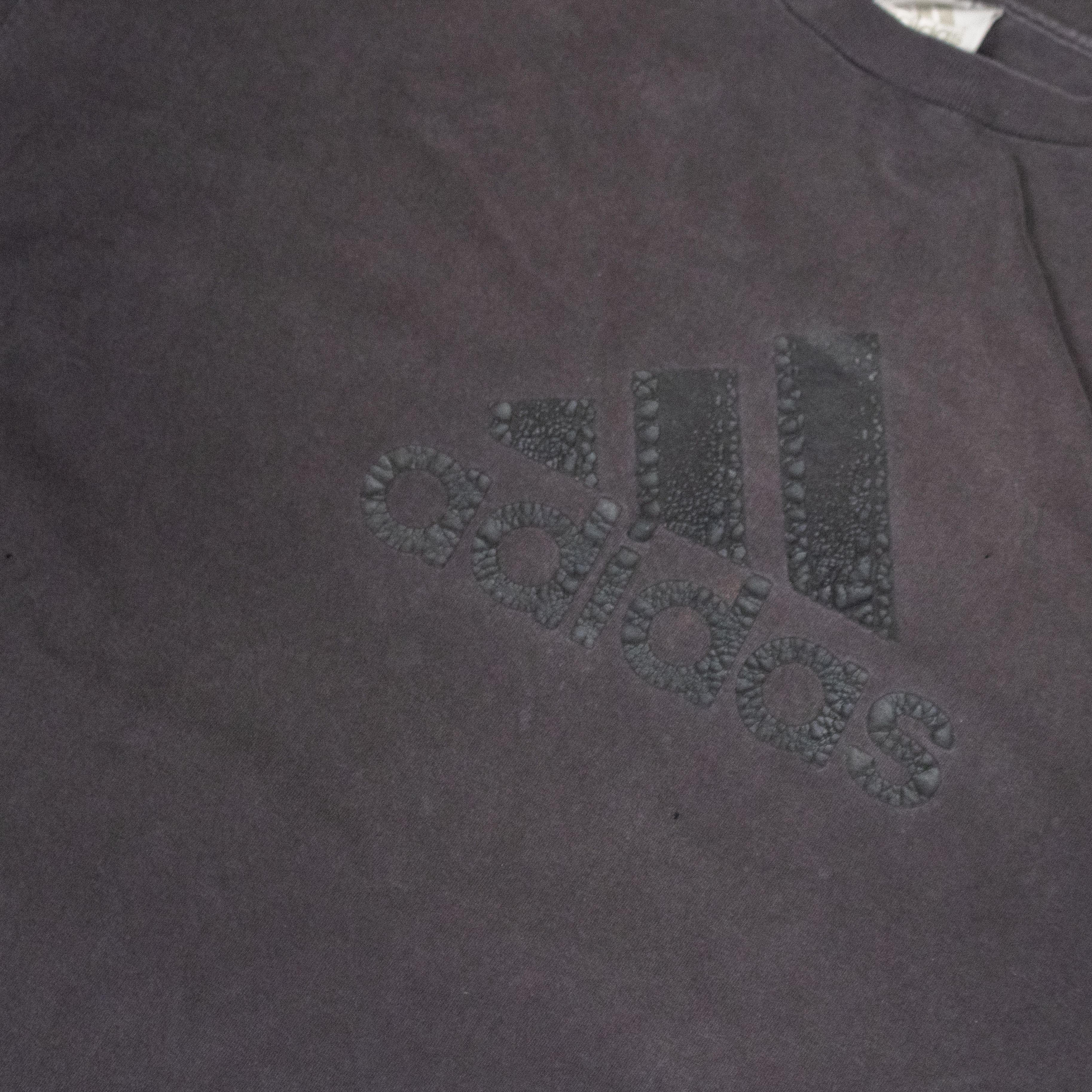 Adidas Vintage 1990's Adidas Faded Tonal Logo Thrashed T-Shirt Size US L / EU 52-54 / 3 - 5 Thumbnail