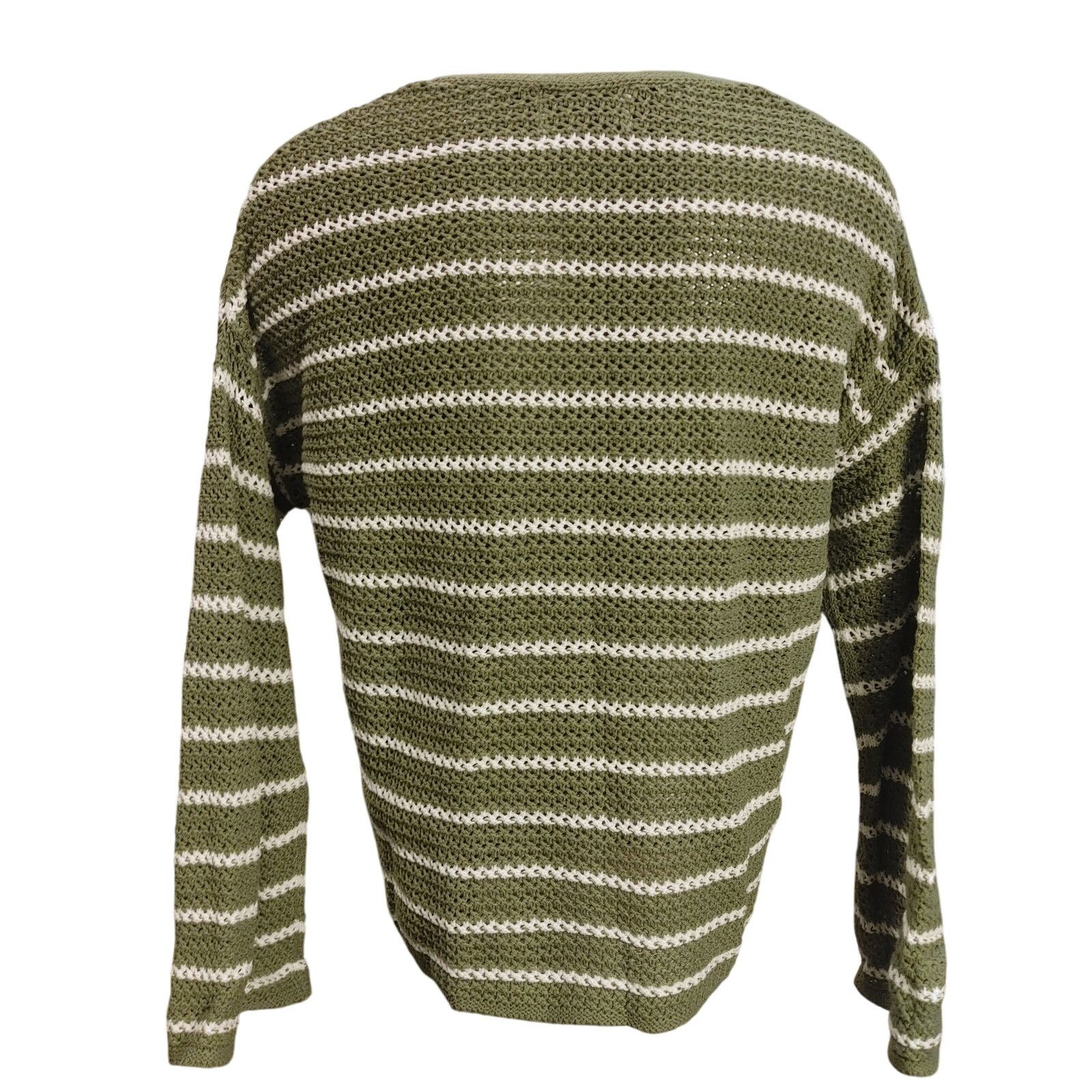 Old Navy Old Navy Womens M Olive Green/White Long Sleeve Knit Sweater Size M / US 6-8 / IT 42-44 - 2 Thumbnail