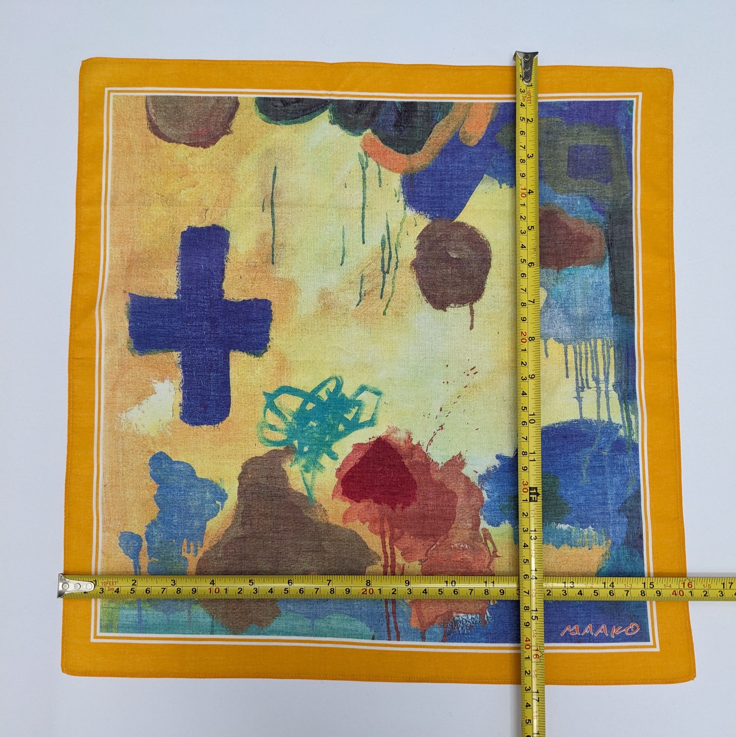 Japanese Brand VINTAGE MAAKO DESIGNER ABSTRACT ART HANDKERCHIEF Size ONE SIZE - 4 Thumbnail