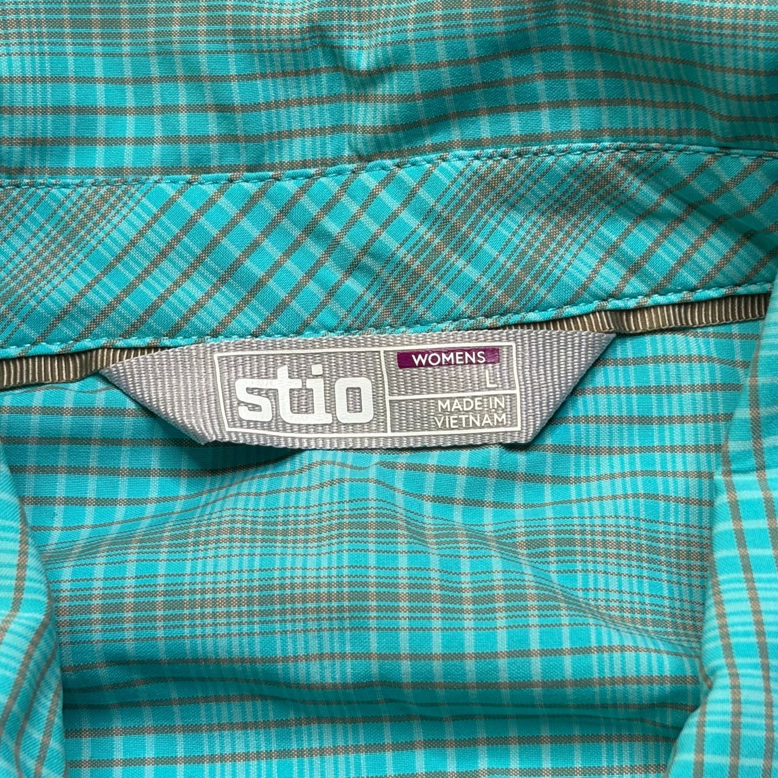 Stio Stio Button Up Shirt Women’s Medium Turquoise Plaid Size M / US 6-8 / IT 42-44 - 3 Thumbnail