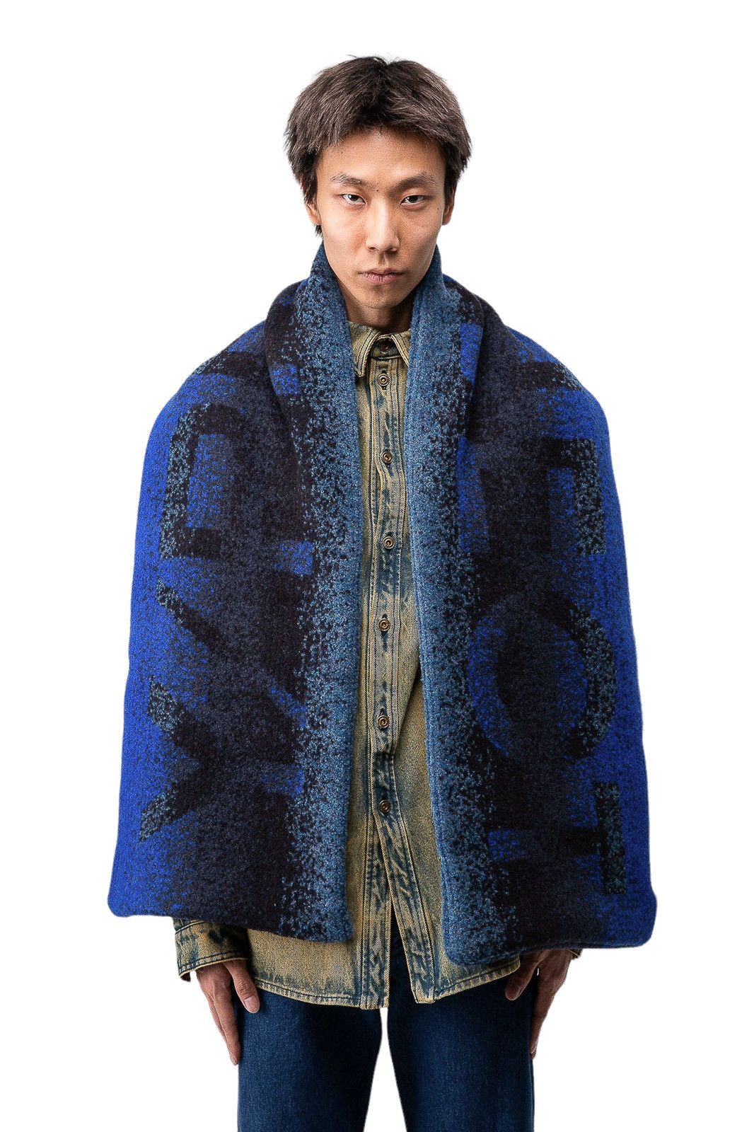 image of Yproject Gradient Padded Blanket Scarf in Green, Men's