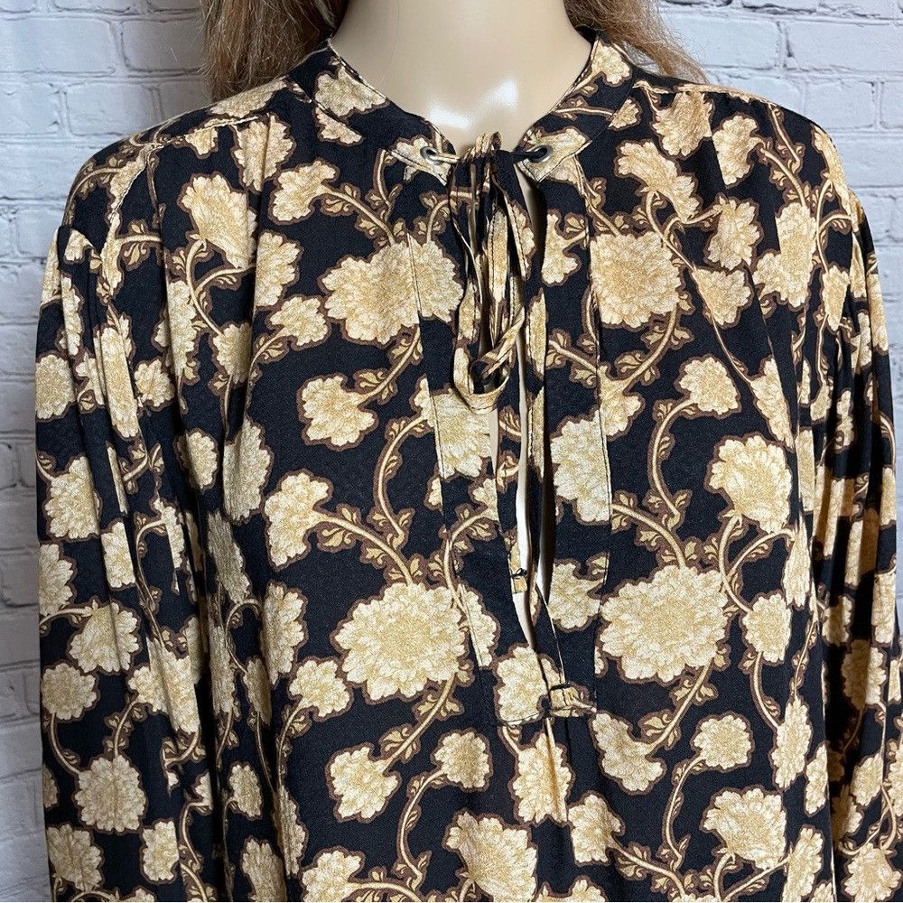 Free People NWT New $128 Free People Mia Floral Print Tie Neck Tunic To Size M / US 6-8 / IT 42-44 - 3 Thumbnail