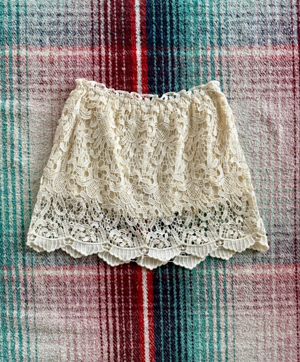 Free People Women's Free People Cream Lace Mini Skirt XS Size 25" / US 0 / IT 36 - 1 Thumbnail