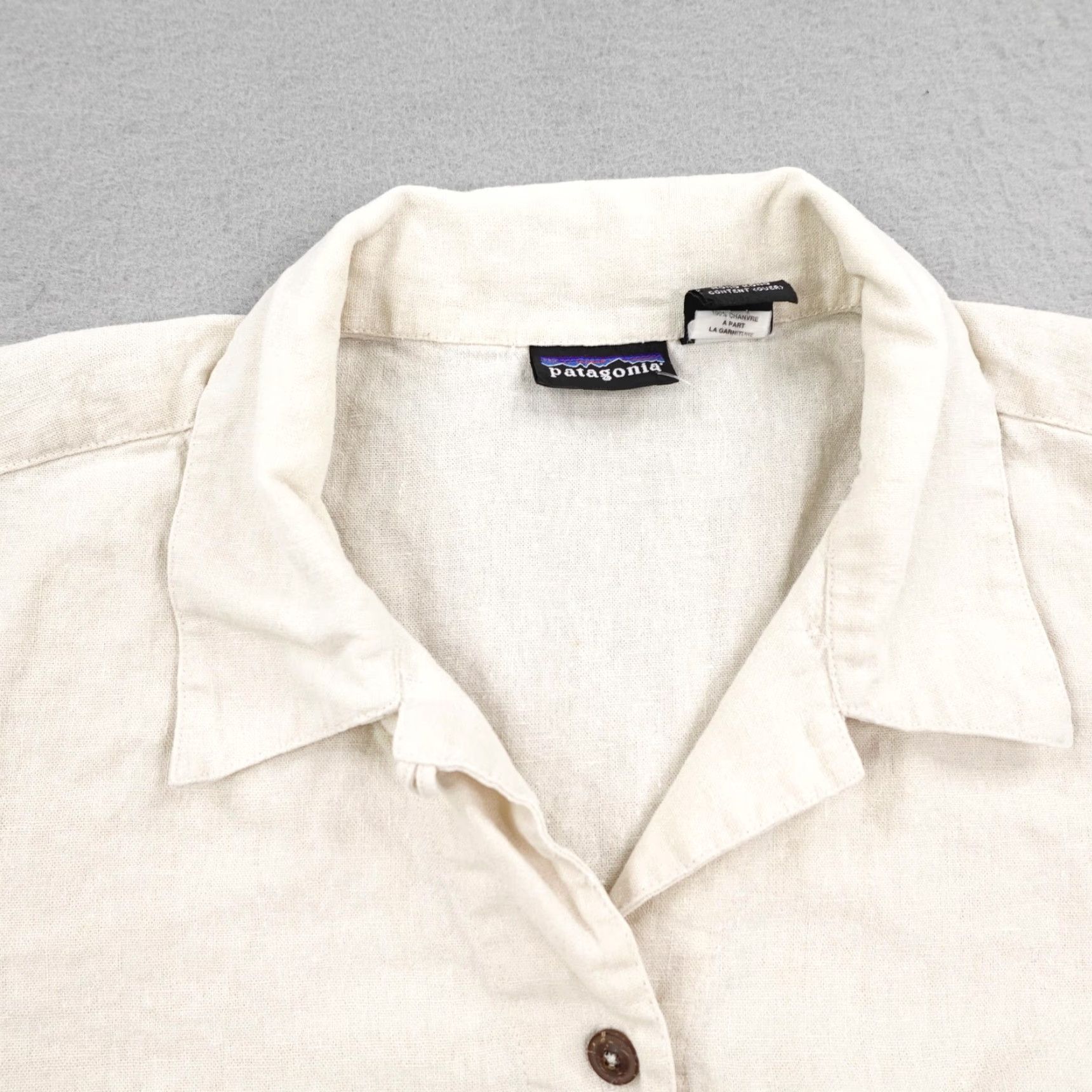 Patagonia VINTAGE Patagonia Shirt Womens Large Beige Hemp Button-Up Camp Loop Collar 90s Size L / US 10 / IT 46 - 2 Thumbnail