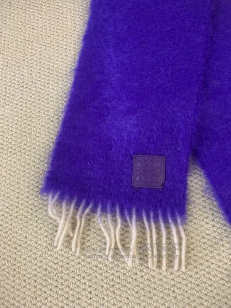 Loewe Loewe Purple mohair cashmere fringe scarf Size ONE SIZE - 4 Thumbnail
