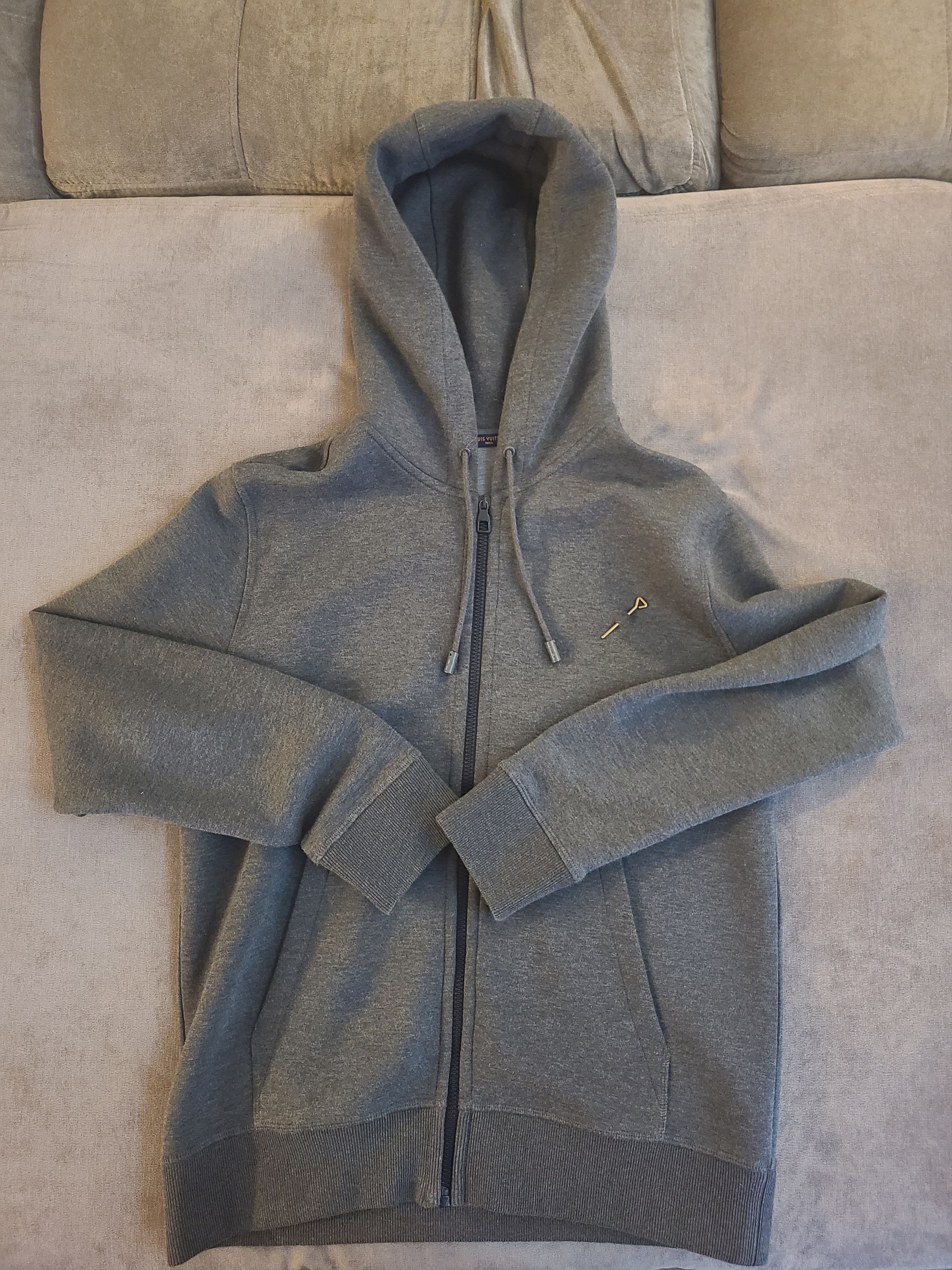 image of Louis Vuitton Hoodie in Grey, Men's (Size Small)