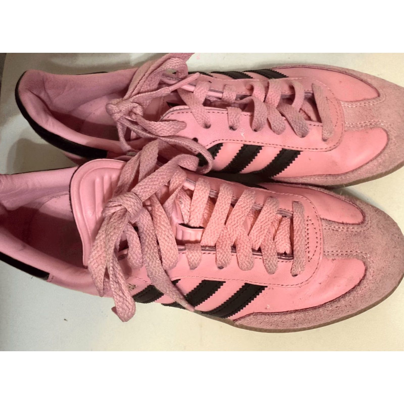 Adidas Adidas Samba Sneaker Men 6.5 Leather Multicolor Light Pink Black Messi Size US 7 / EU 40 - 2 Thumbnail