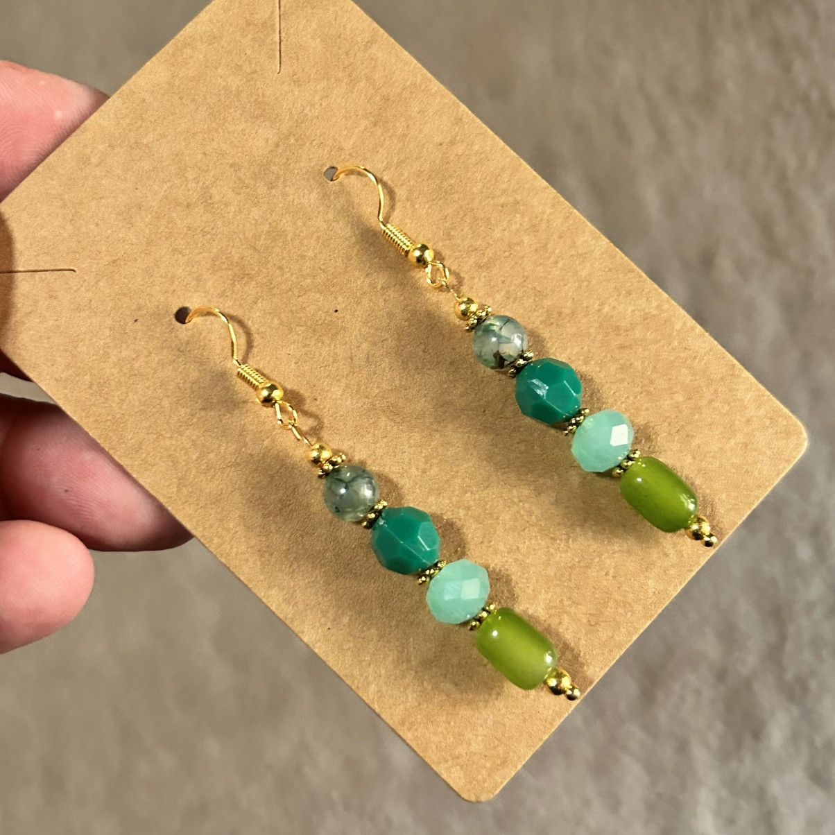 Handmade Handcrafted elegant cat eye glass crystal earrings Size ONE SIZE - 1 Thumbnail