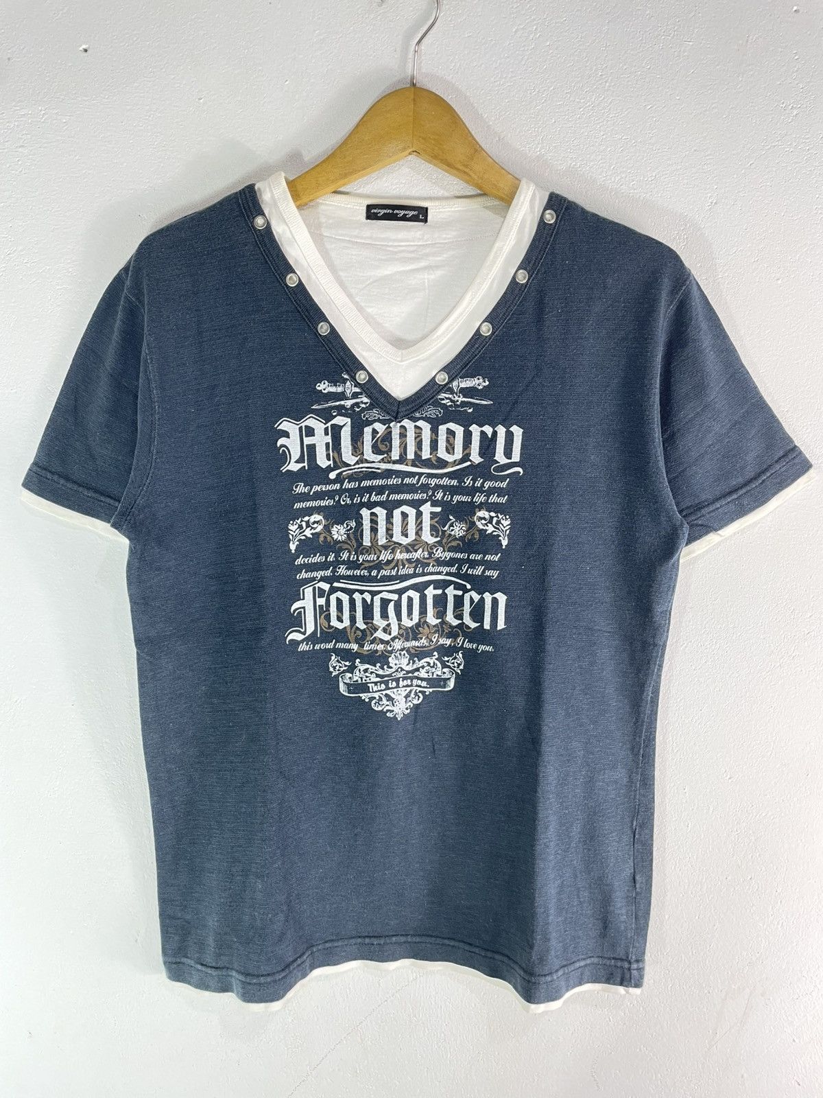 archive y2k T-shirt Ｖ系 If Six Was Nine 2000s Japanese archive Vkei Floral Graphic V-Neck