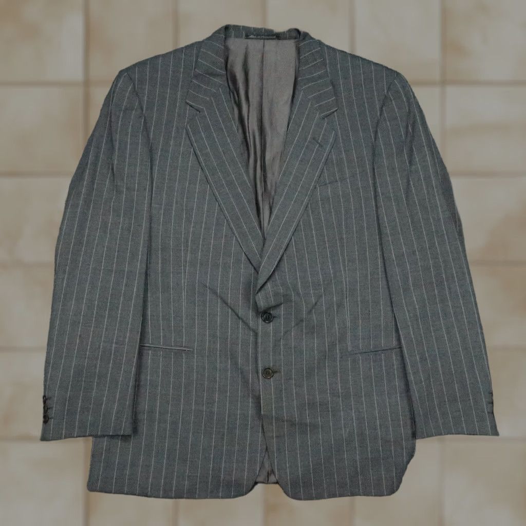 Ermenegildo Zegna Ermenegildo Zegna Blazer Mens 46R Gray Stripe Wool Sport Coat Size 46R - 1 Thumbnail