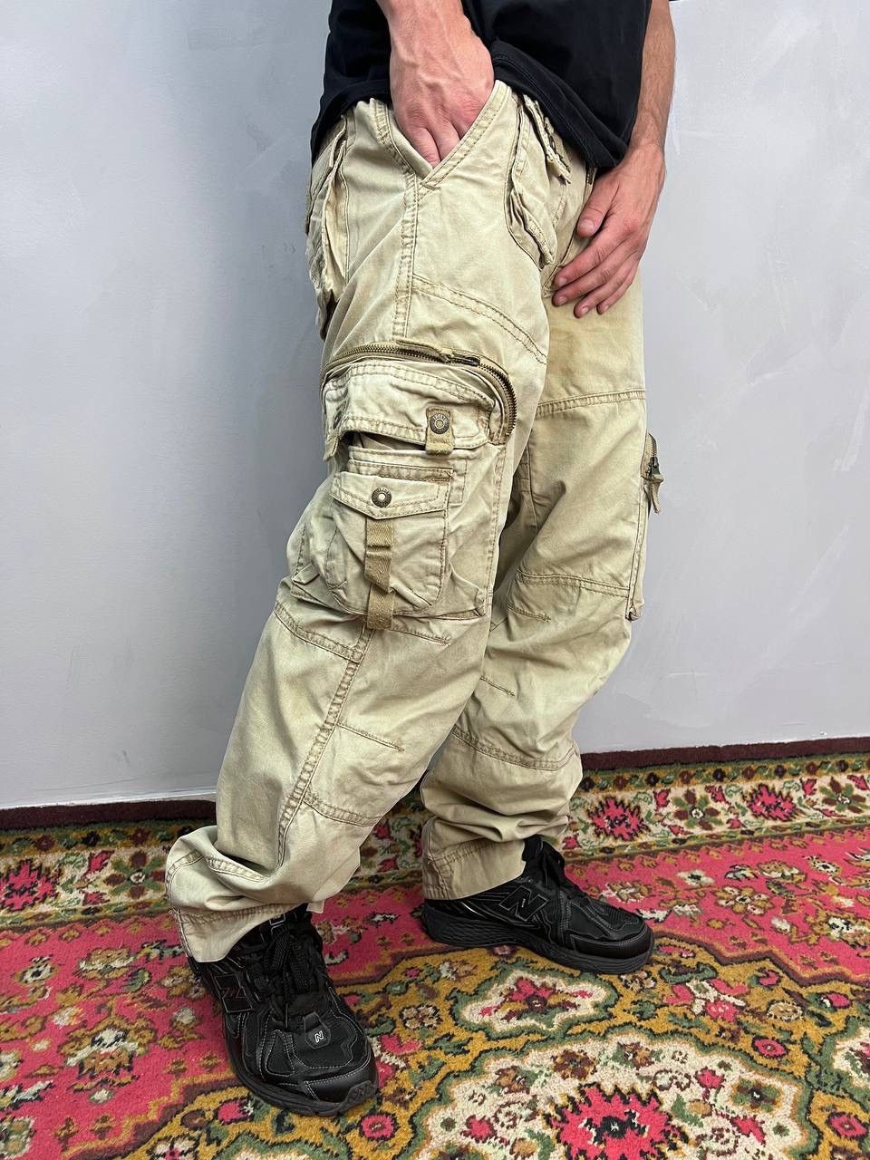 Issey Miyake × Japanese Brand × Tete Homme 2000s Tete Home Multipocket Bondage Cargo Pants Size US 33 - 1 Thumbnail
