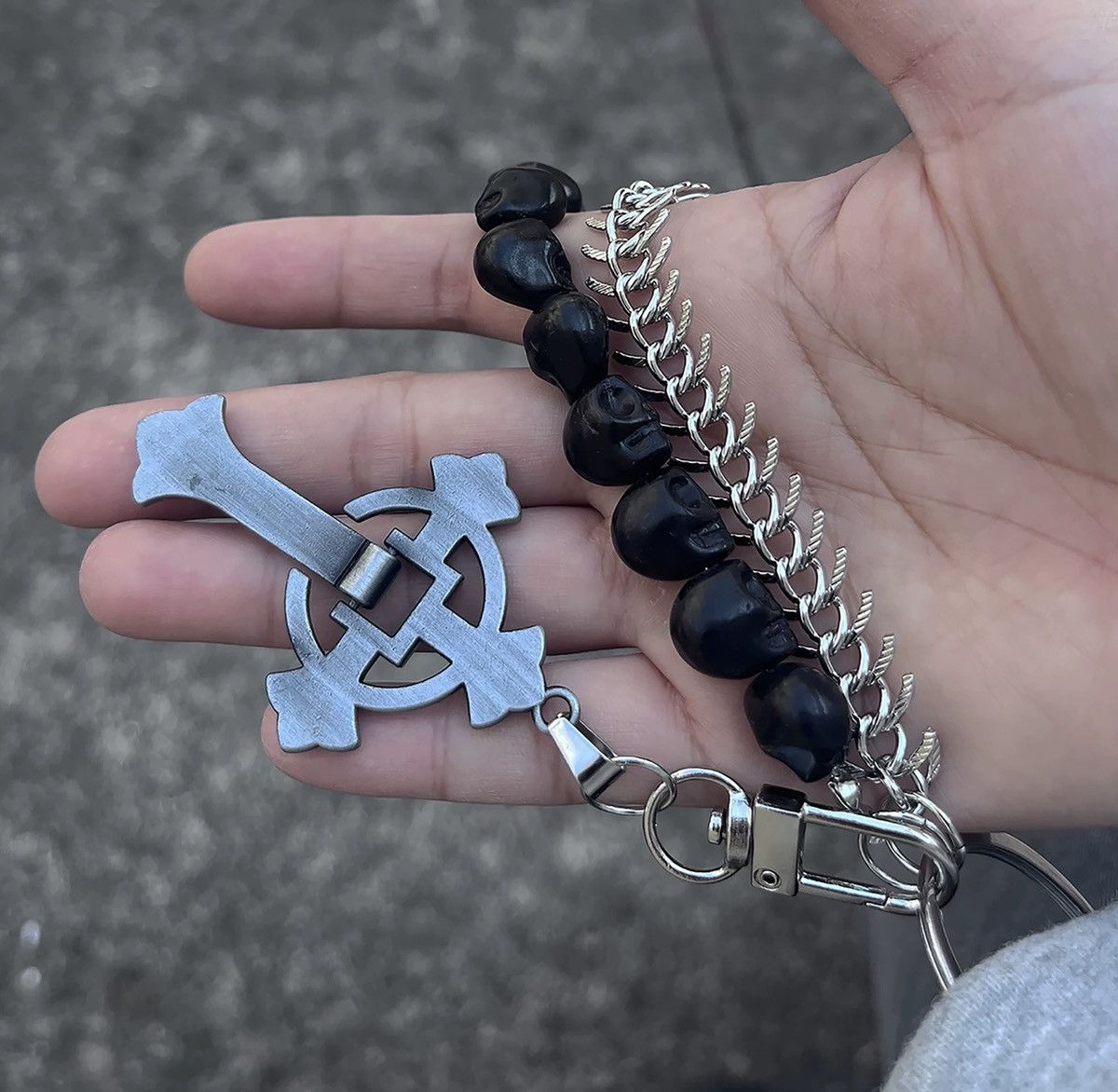 Japanese Brand × Jewelry Avant garde cross skull double layer pocket wallet chain Size ONE SIZE - 4 Thumbnail