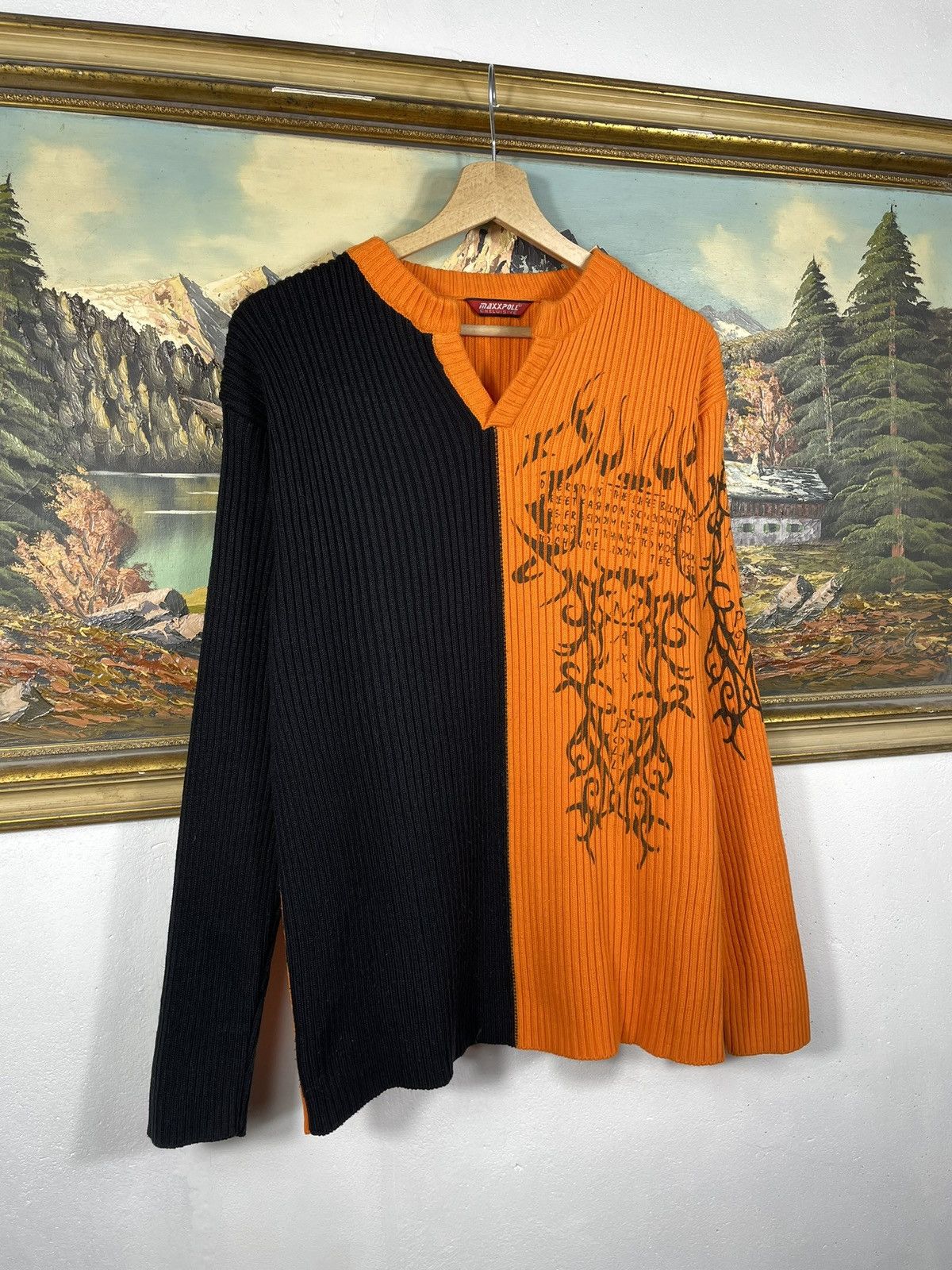 Affliction × Tapout Black retro 00s jumper sweater big graphic cyber avant garde Size US M / EU 48-50 / 2 - 3 Thumbnail