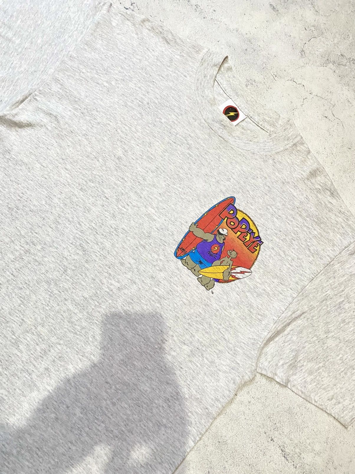 Cartoon Network × Lightning Bolt × Vintage Vintage 1994 Popeye & Brutus Surfboard Tshirt Lightning Bolt Size US L / EU 52-54 / 3 - 8 Thumbnail