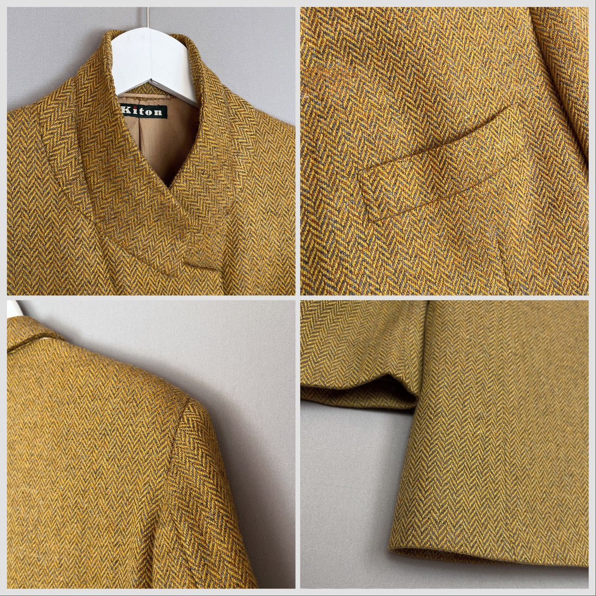 Kiton 🔥KITON NAPOLI Double Breasted Herringbone Blazer Size L / US 10 / IT 46 - 10 Thumbnail