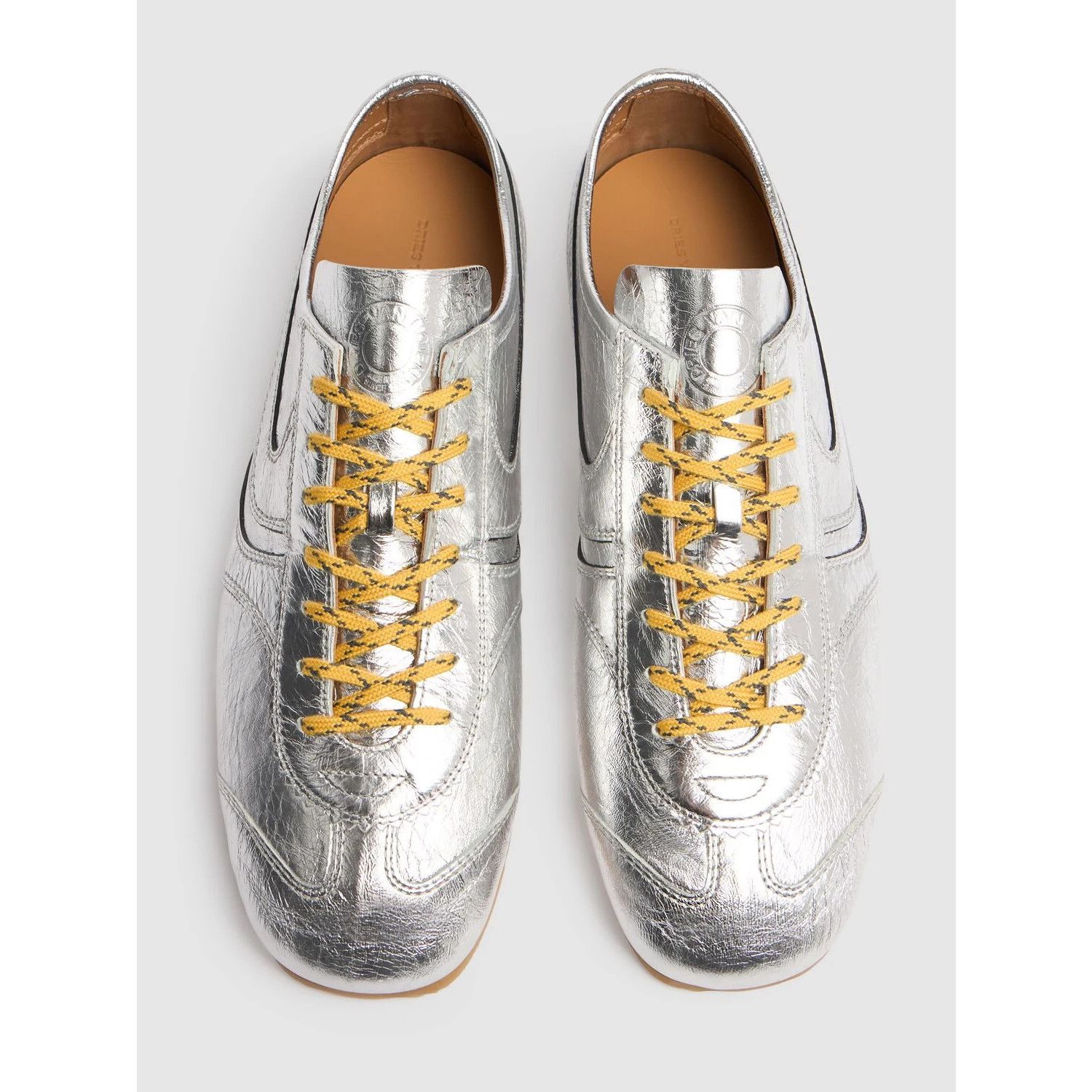 Dries Van Noten DRIES VAN NOTEN Silver Leather Sneakers New & Authentic (Men Size US 7 / EU 40 - 2 Thumbnail