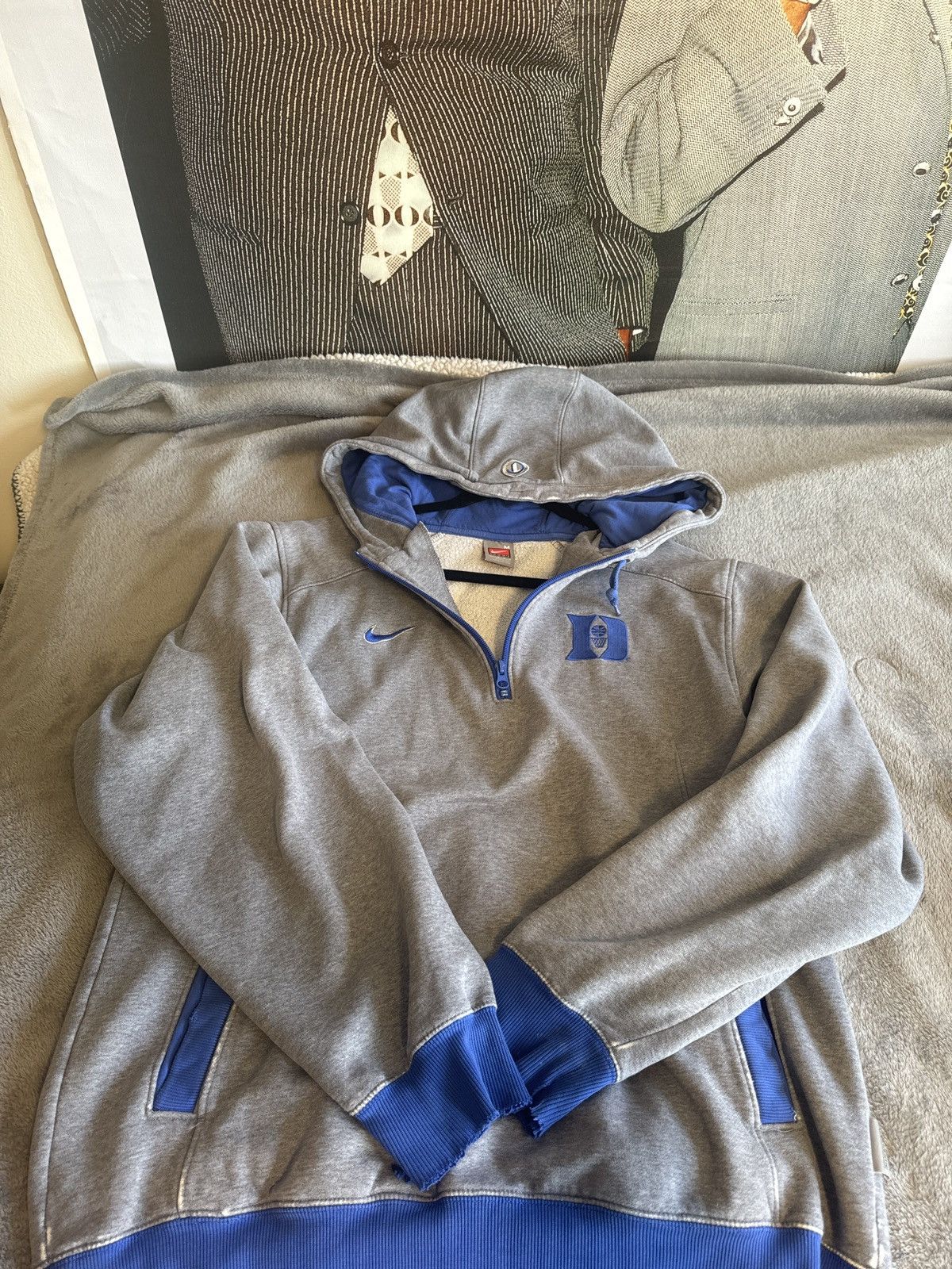 image of Nike X Duke Basketball Vintage 90's Pull Over in Grey, Men's (Size Medium)