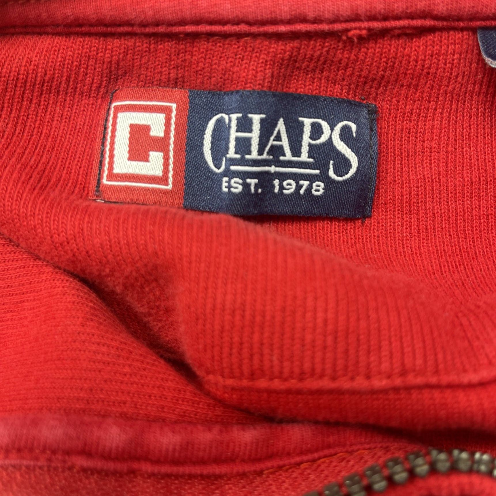 Chaps CHAPS Pullover Shirt Red XL Long Sleeve 1/4 Zip High Neck Cotton Embroidered Logo Men Size US XL / EU 56 / 4 - 2 Thumbnail