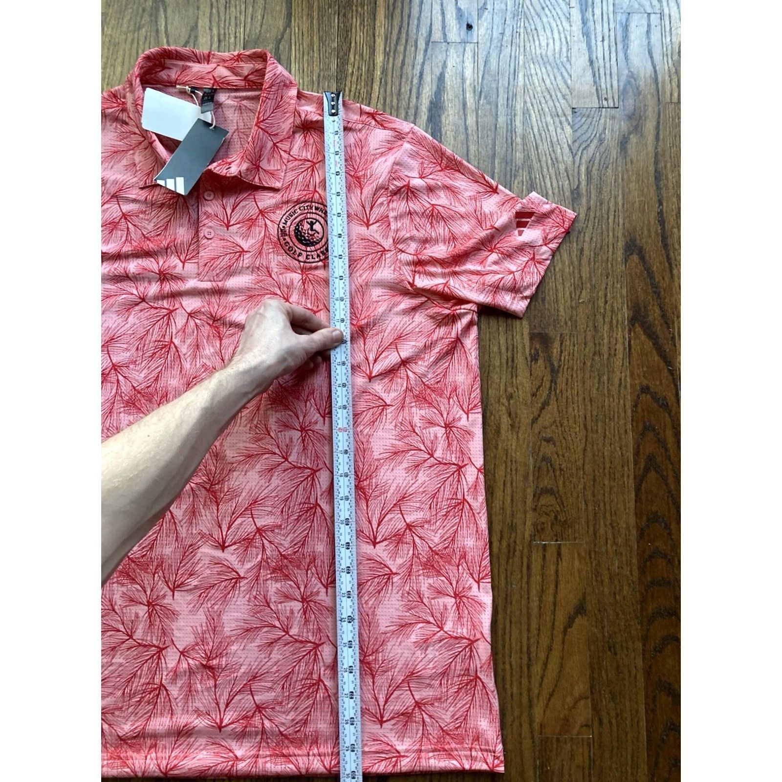 Adidas adidas Polo Shirt Mens XL Red Floral AOP Golf Performance Music City Wheels Size US XL / EU 56 / 4 - 7 Thumbnail