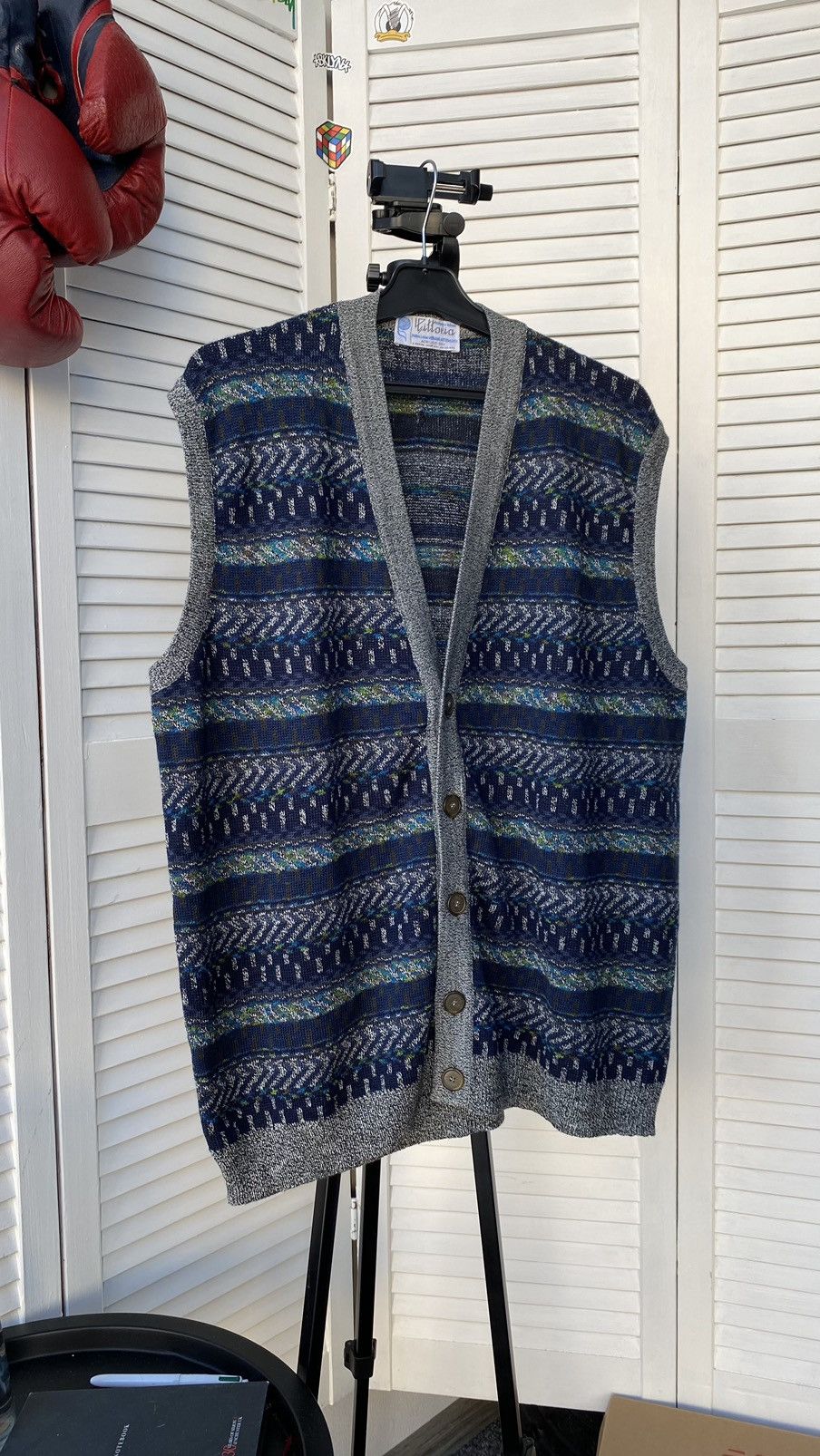 Designer × Vintage Vintage 90s Lana Knit Cardigan Sweater Button Vest Size US L / EU 52-54 / 3 - 7 Thumbnail