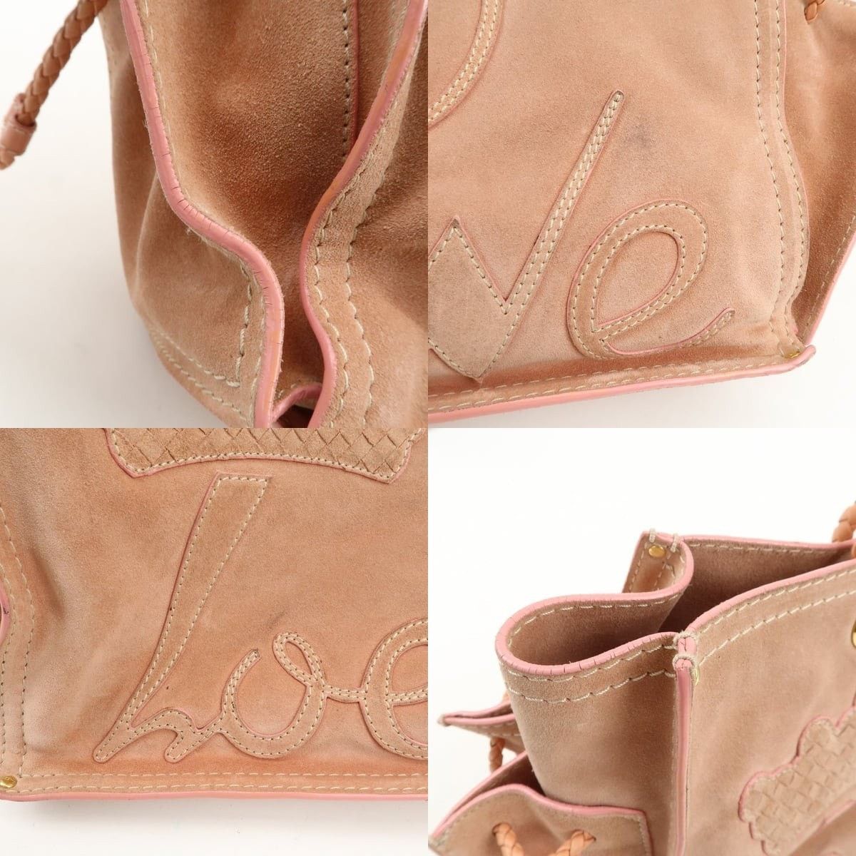 Loewe Loewe Logo Suede Tote Pink Size ONE SIZE - 6 Thumbnail