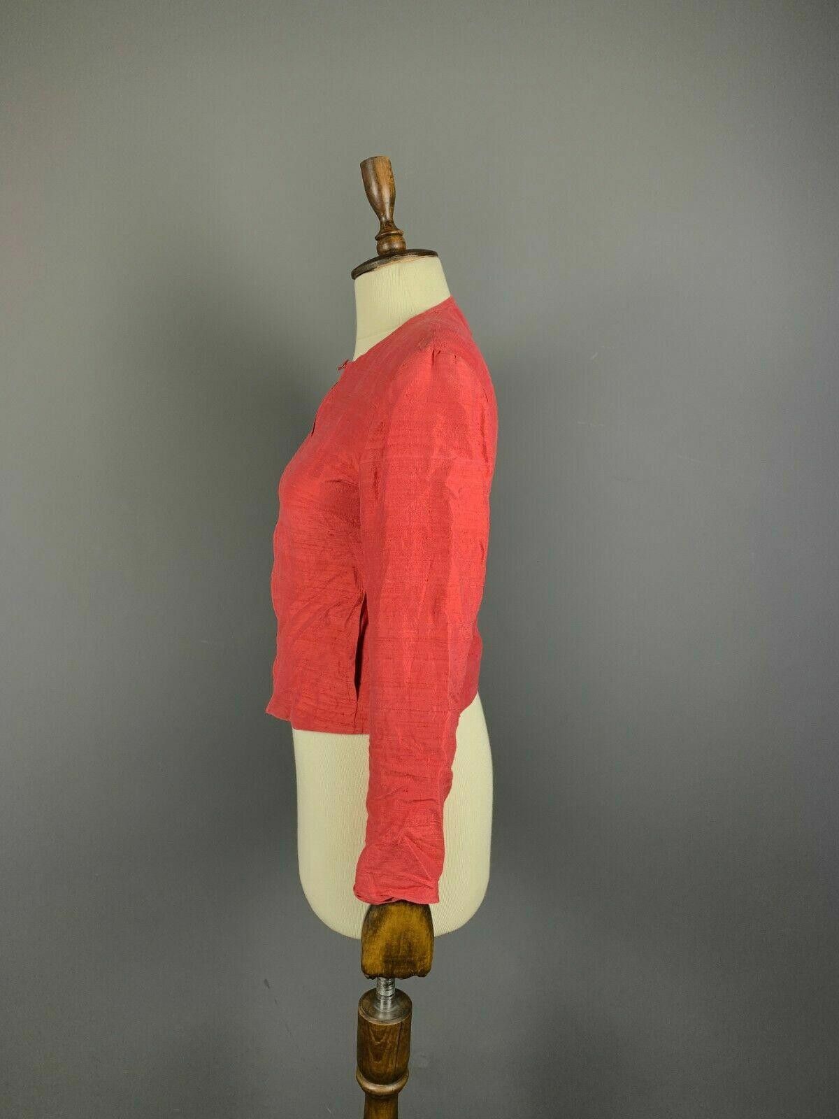 Designer Ladies MAX & CO. CLASSICS Red Silk Zip Up Jacket Size USA 4 Size S / US 4 / IT 40 - 4 Thumbnail