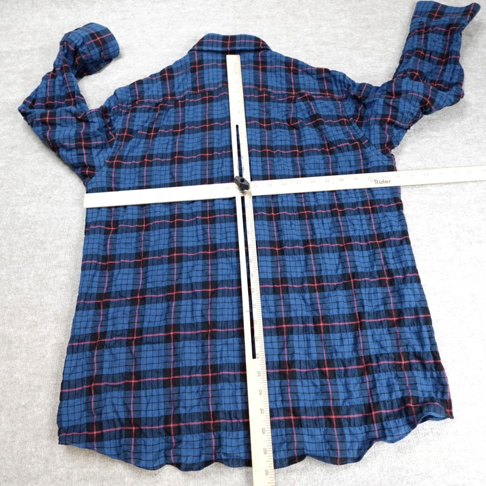 Vintage Ledbury Shirt 16-32 Blue Plaid Flannel Classic Short Body Mens Size US L / EU 52-54 / 3 - 3 Thumbnail