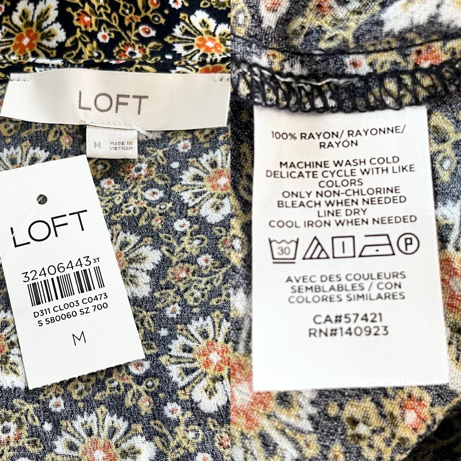 Loft Loft Top Blouse Floral Long Sleeves Medium New Size M / US 6-8 / IT 42-44 - 5 Thumbnail