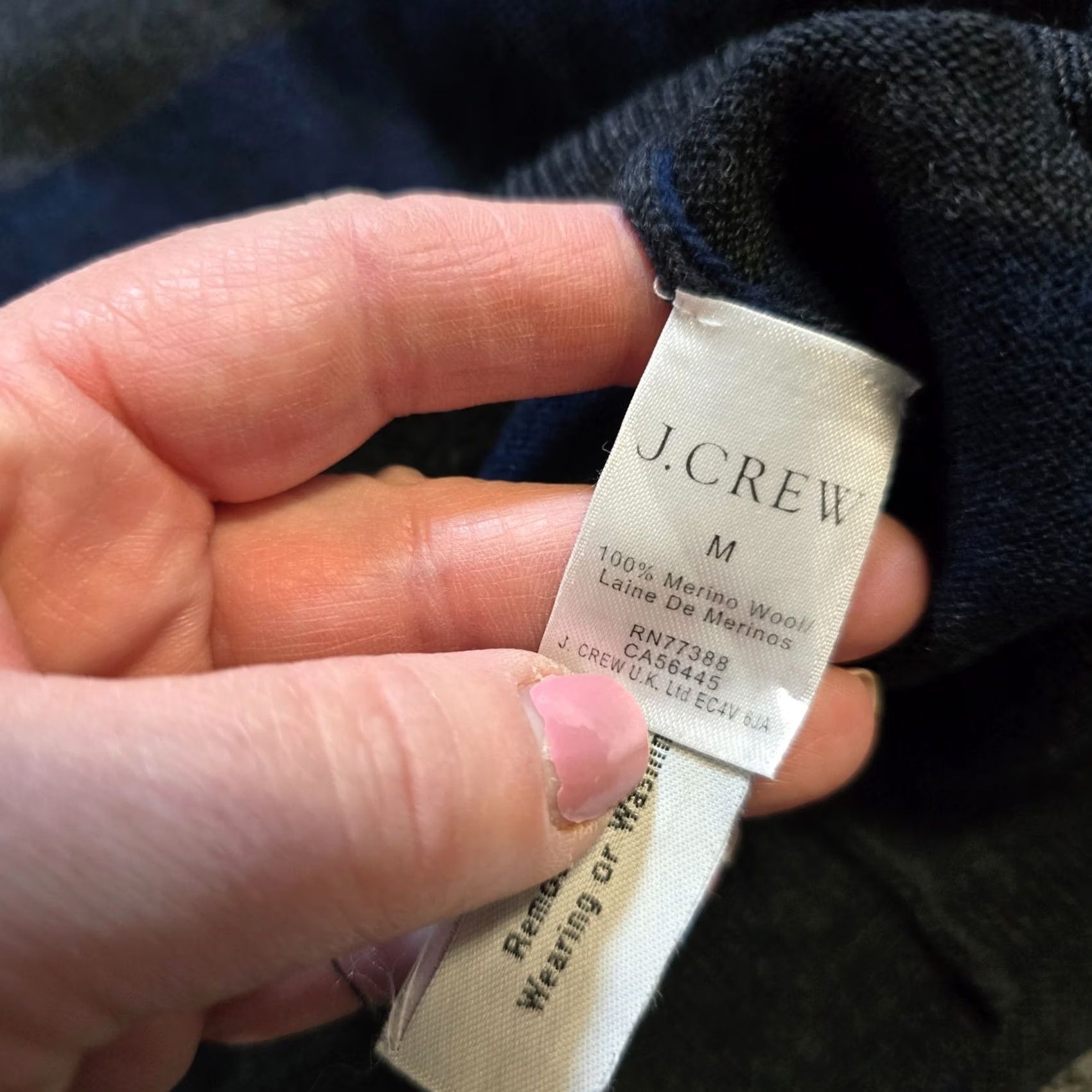 J.Crew J.CREW Sweater Men Size M Blue Gray Stripe Merino Wool V-Neck Casual Preppy Pullover Knit Long Sleeve Lightweight Regular Winter Fall Spring Size US M / EU 48-50 / 2 - 7 Thumbnail