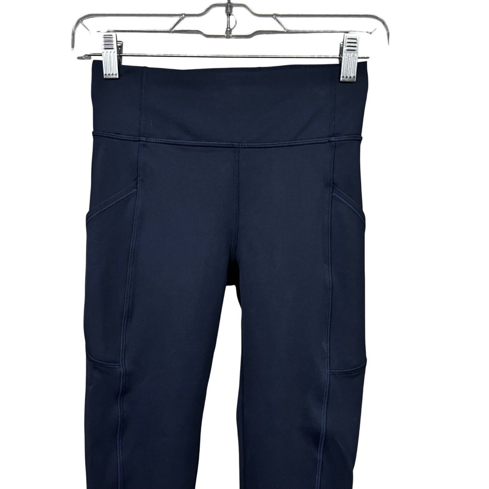 Lululemon Lululemon Invigorate Blue Yoga Crop Leggings Sz 4 Pockets Size 27" / US 4 / IT 40 - 8 Thumbnail