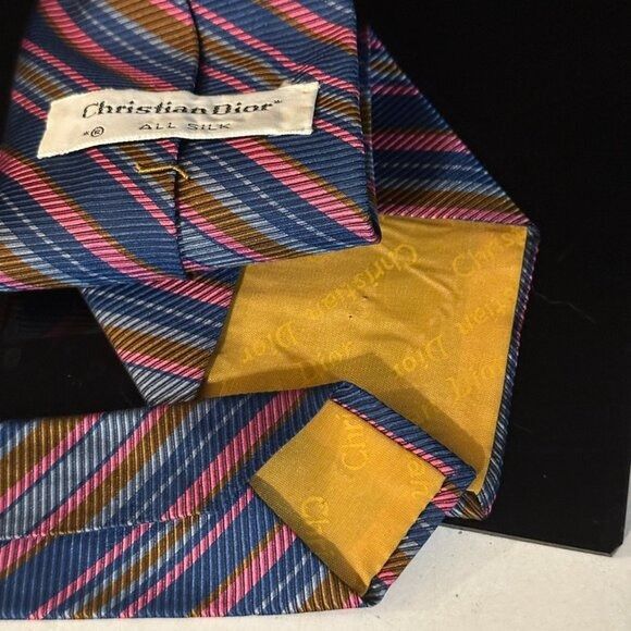 Christian Dior Monsieur × Dior Dior Mid Century Modern Neckwear Tie 100% All Silk Neon Oran Size ONE SIZE - 5 Thumbnail