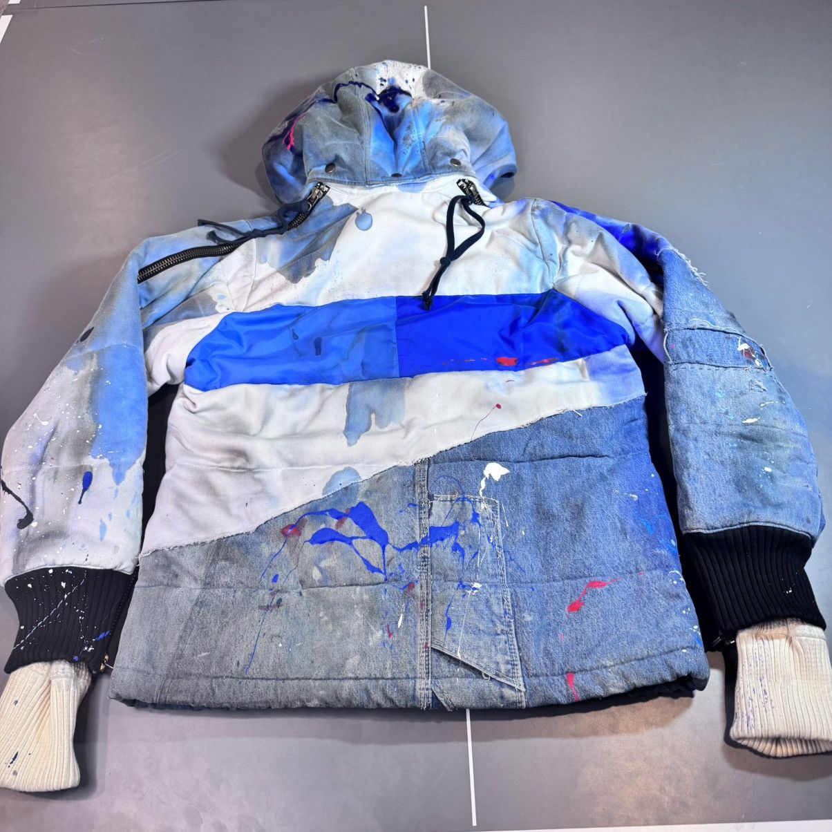 Greg Lauren Greg Lauren Blue GL painted retro puffy jacket FW19 Size US M / EU 48-50 / 2 - 16 Thumbnail