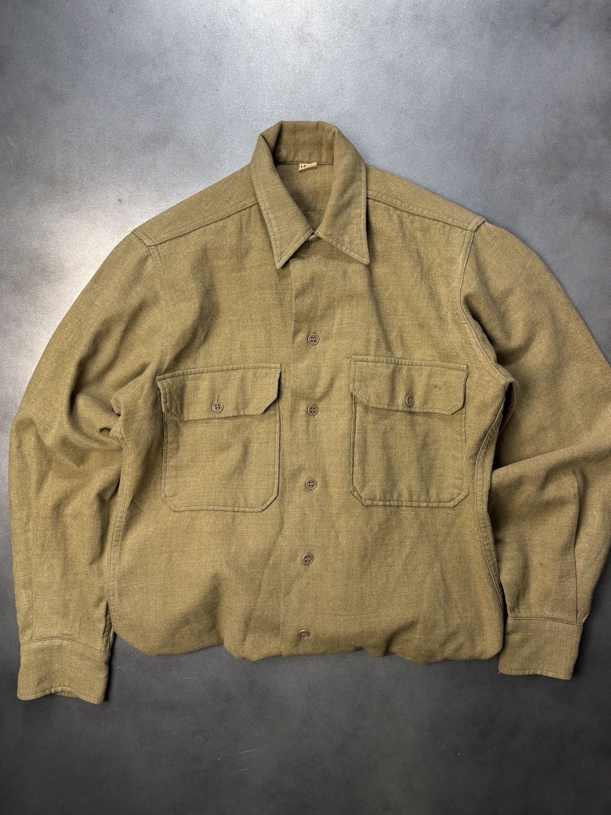 Vintage True Vintage Wool Overshirt Military Button-Up Longsleeve S Size US S / EU 44-46 / 1 - 2 Thumbnail