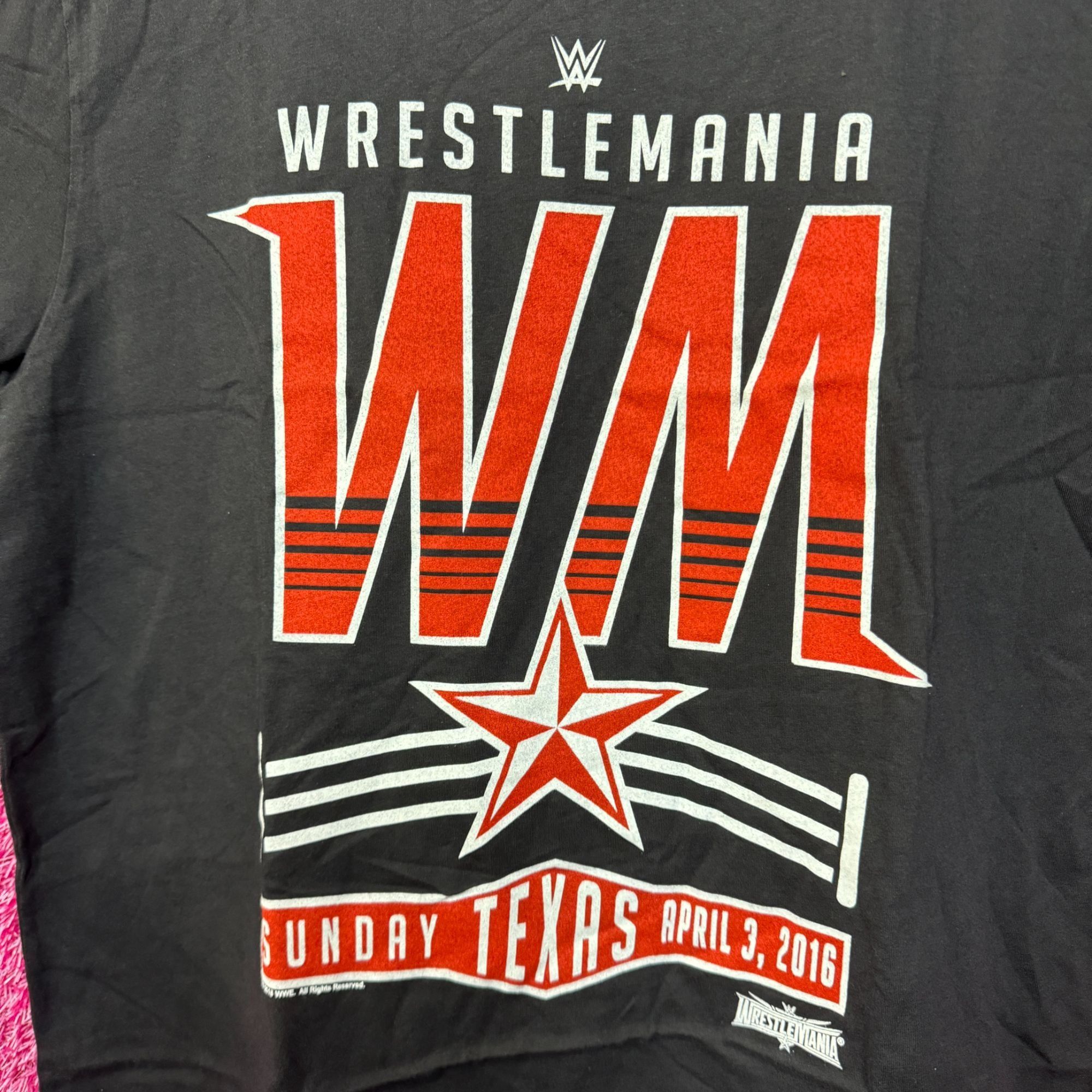 WWE Wrestlemania 2016 Texas Oversized WWE Womens Tee M Size US M / EU 48-50 / 2 - 2 Thumbnail