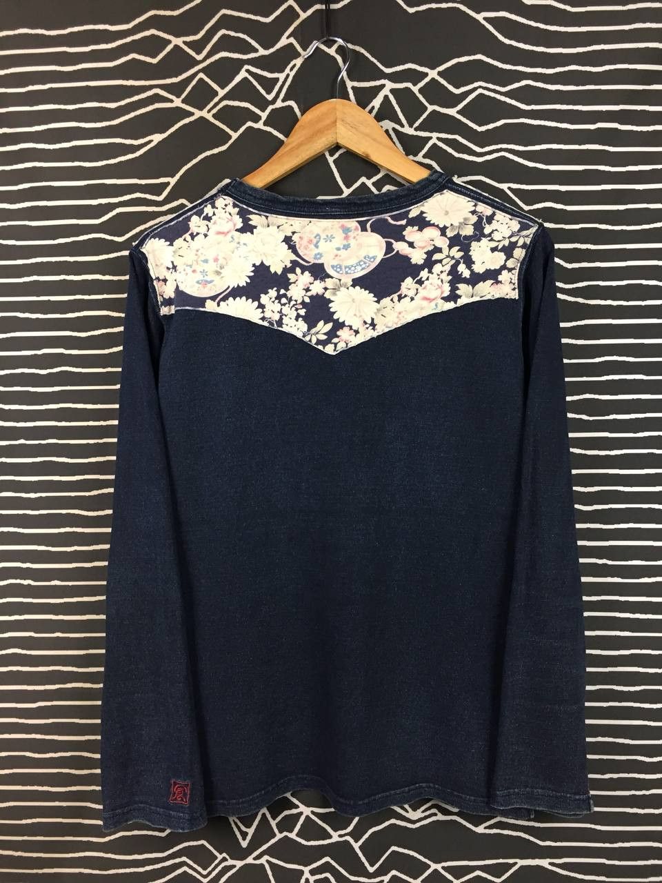 Japanese Brand Concept by Eternal Floral Patchwork Sashiko-Style Henley Tee Size US M / EU 48-50 / 2 - 7 Thumbnail