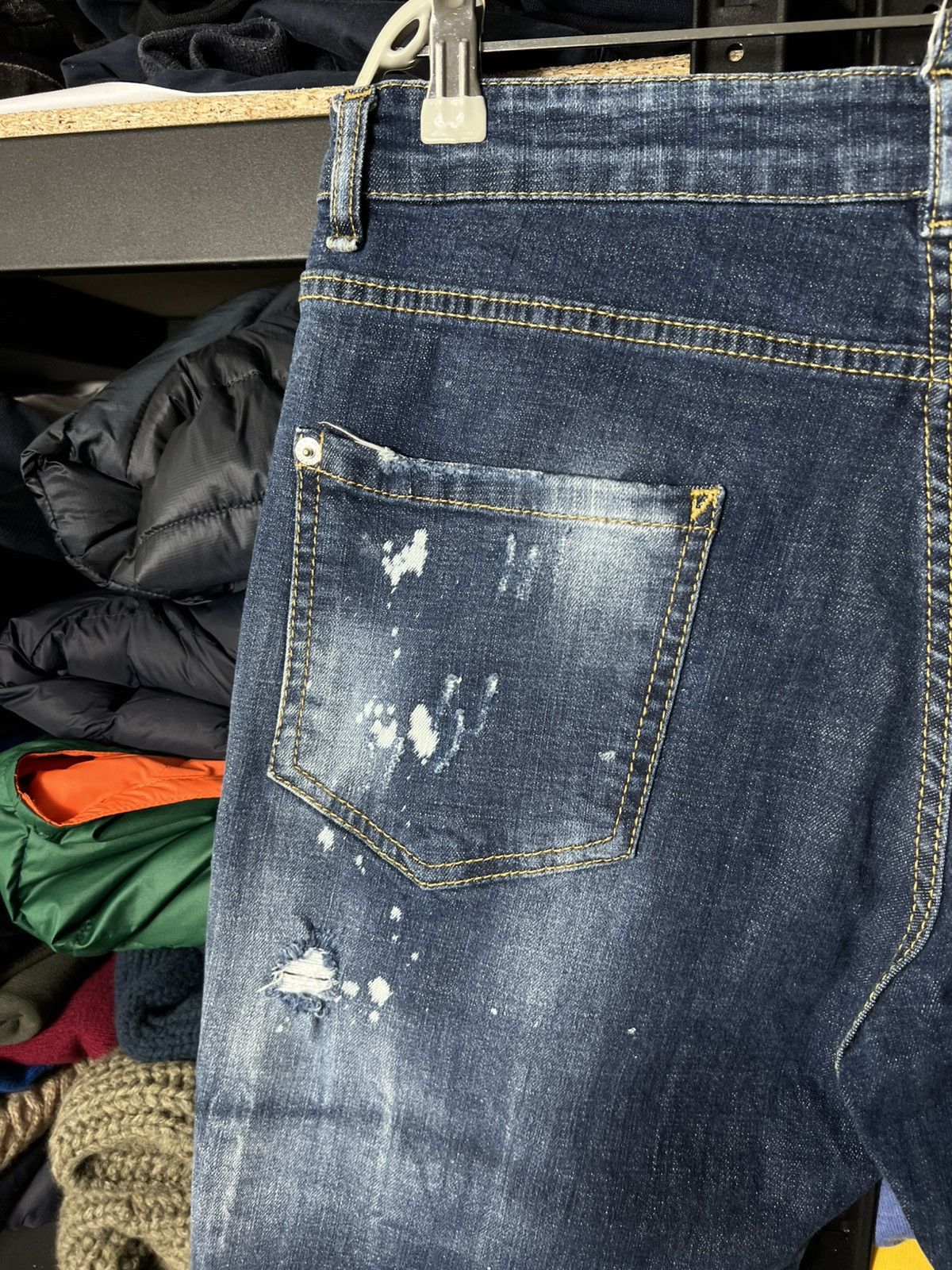 Dsquared2 Dsquared2 Slim Jeans Blue Distressed Paint Splatter Denim Size US 36 / EU 52 - 5 Thumbnail
