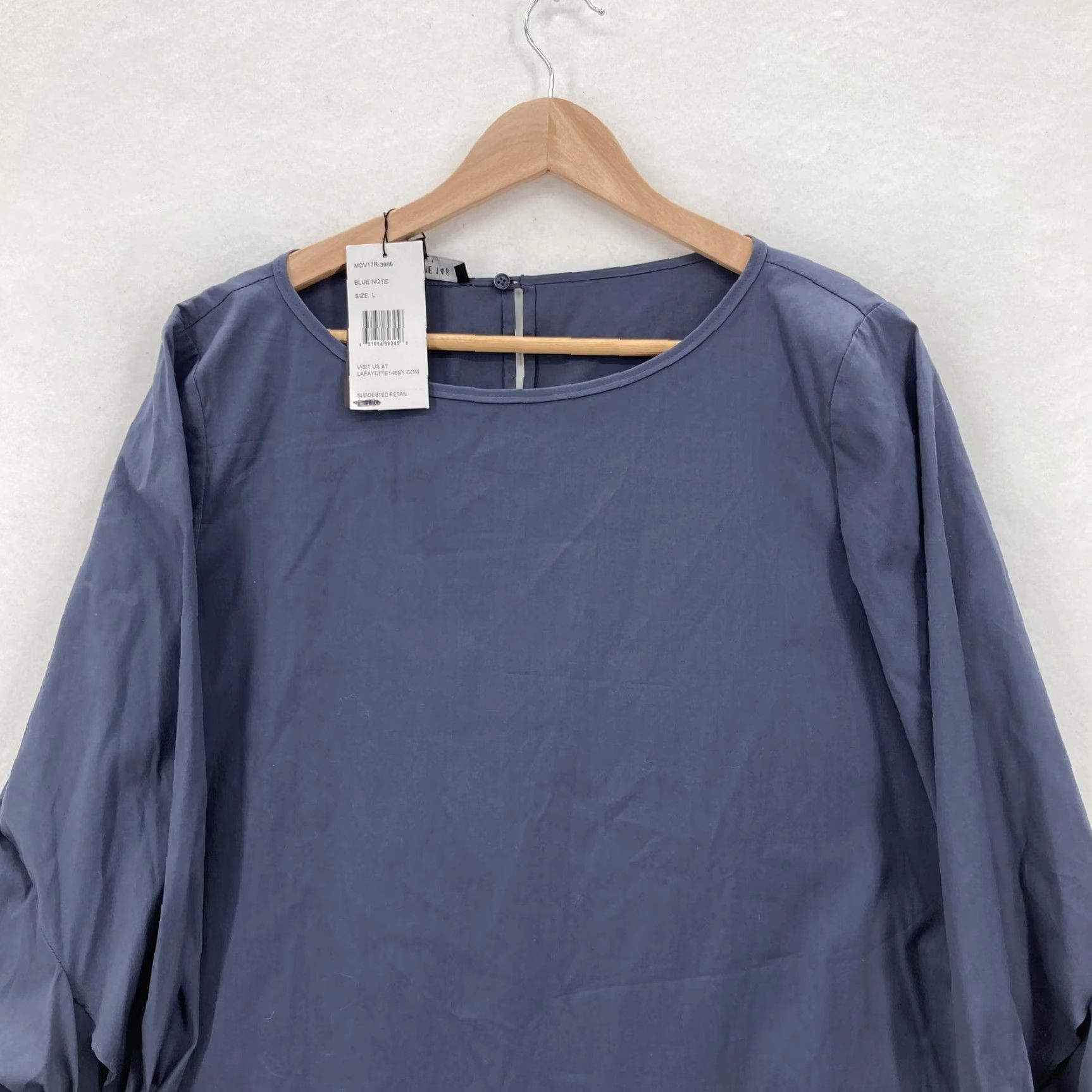Vintage VINTAGE Lafayette 148 New York Dress Womens Large Blue Note Tie Cuff Shift Bow Sleeve Size L / US 10 / IT 46 - 2 Thumbnail