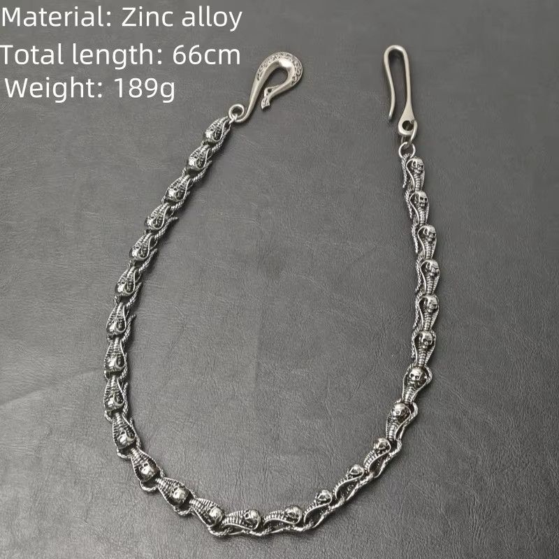 Jewelry Serpentine Skeleton Pants Chain Waist Hip Hop Jewelry Size ONE SIZE - 5 Thumbnail