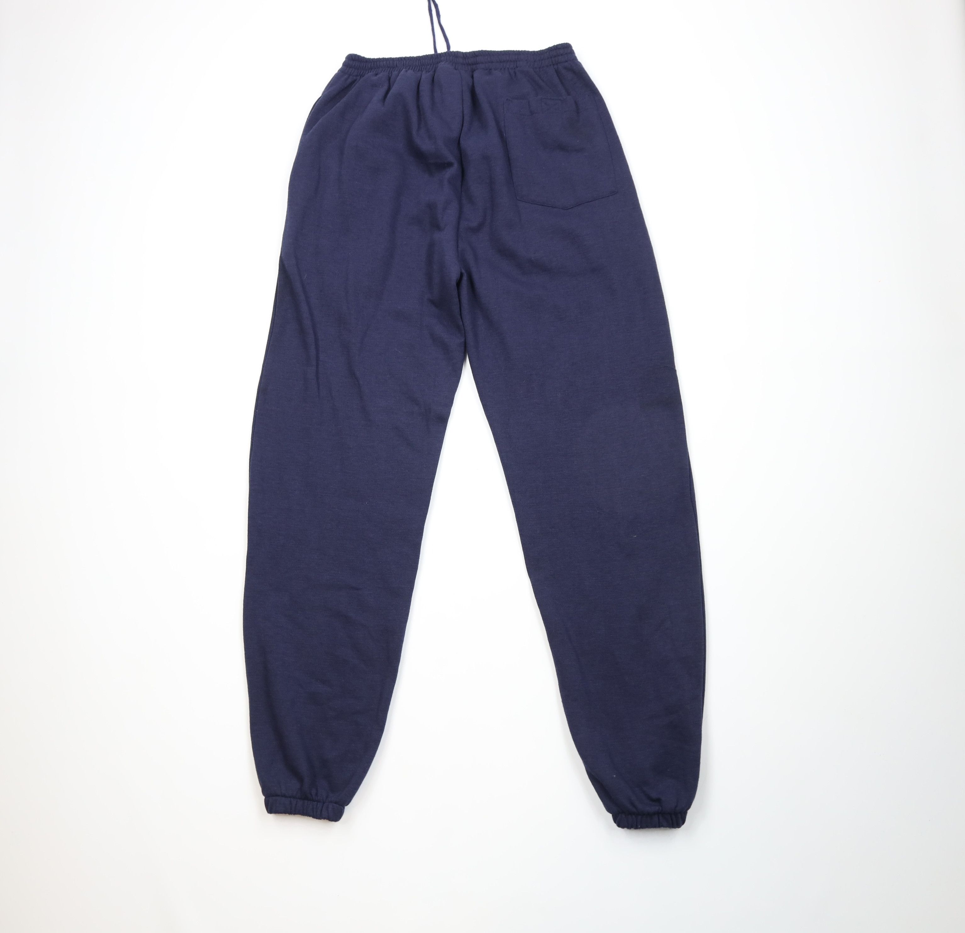 Vintage Vintage 90s Streetwear Blank Cuffed Sweatpants Joggers Blue Size US 34 / EU 50 - 8 Thumbnail