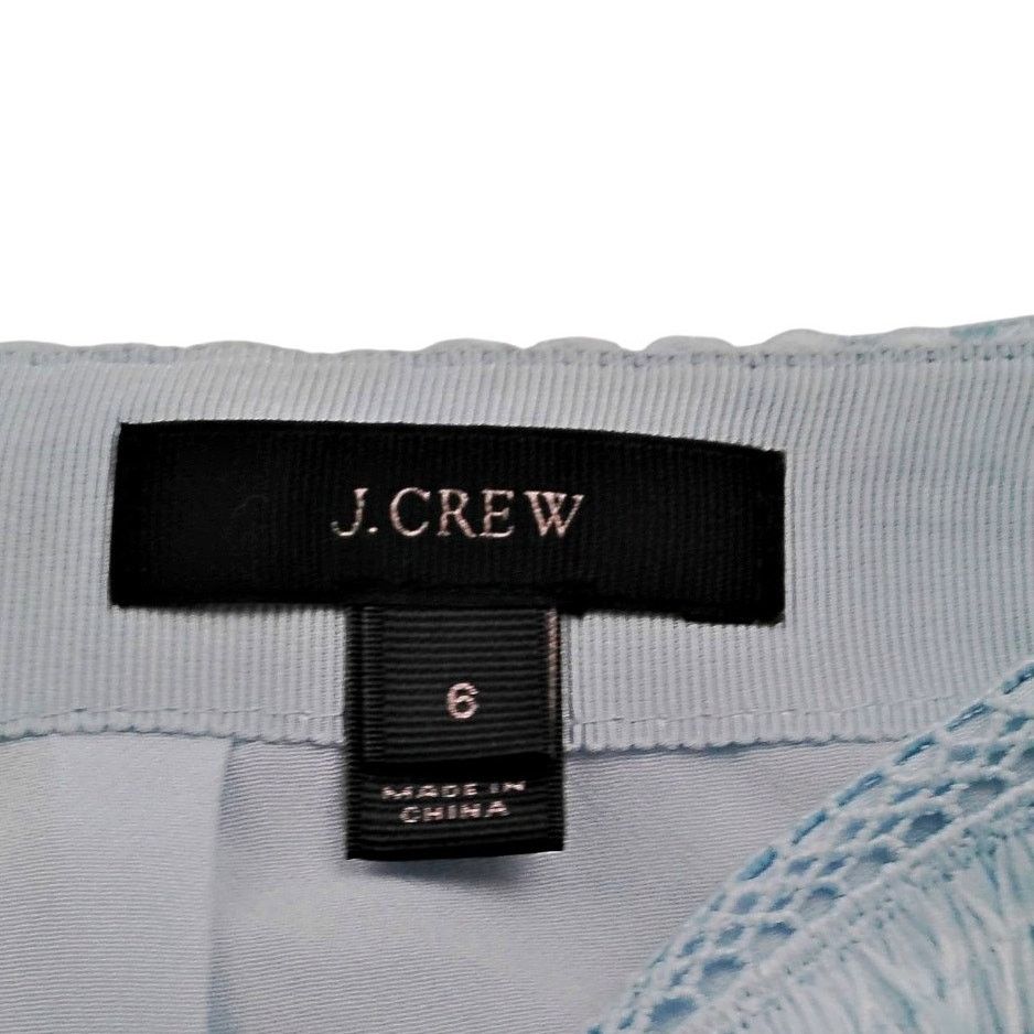 J.Crew J.Crew Blue Tiered Fringe Lace Trim Lined Pencil Mini Skirt Size 28" / US 6 / IT 42 - 4 Thumbnail