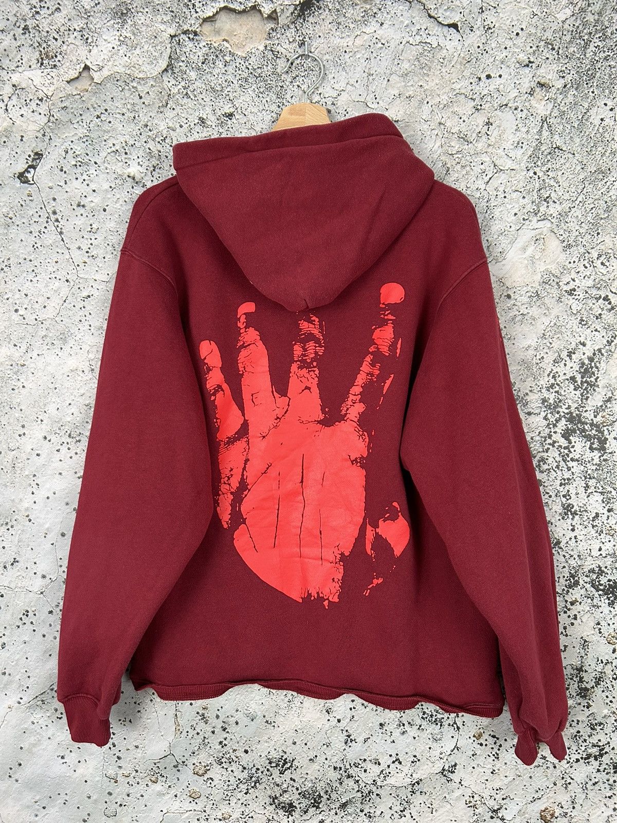 image of Revenge Rap Hoodie Playboi Carti Opium Hip Hop Hype in Red, Men's (Size Large)