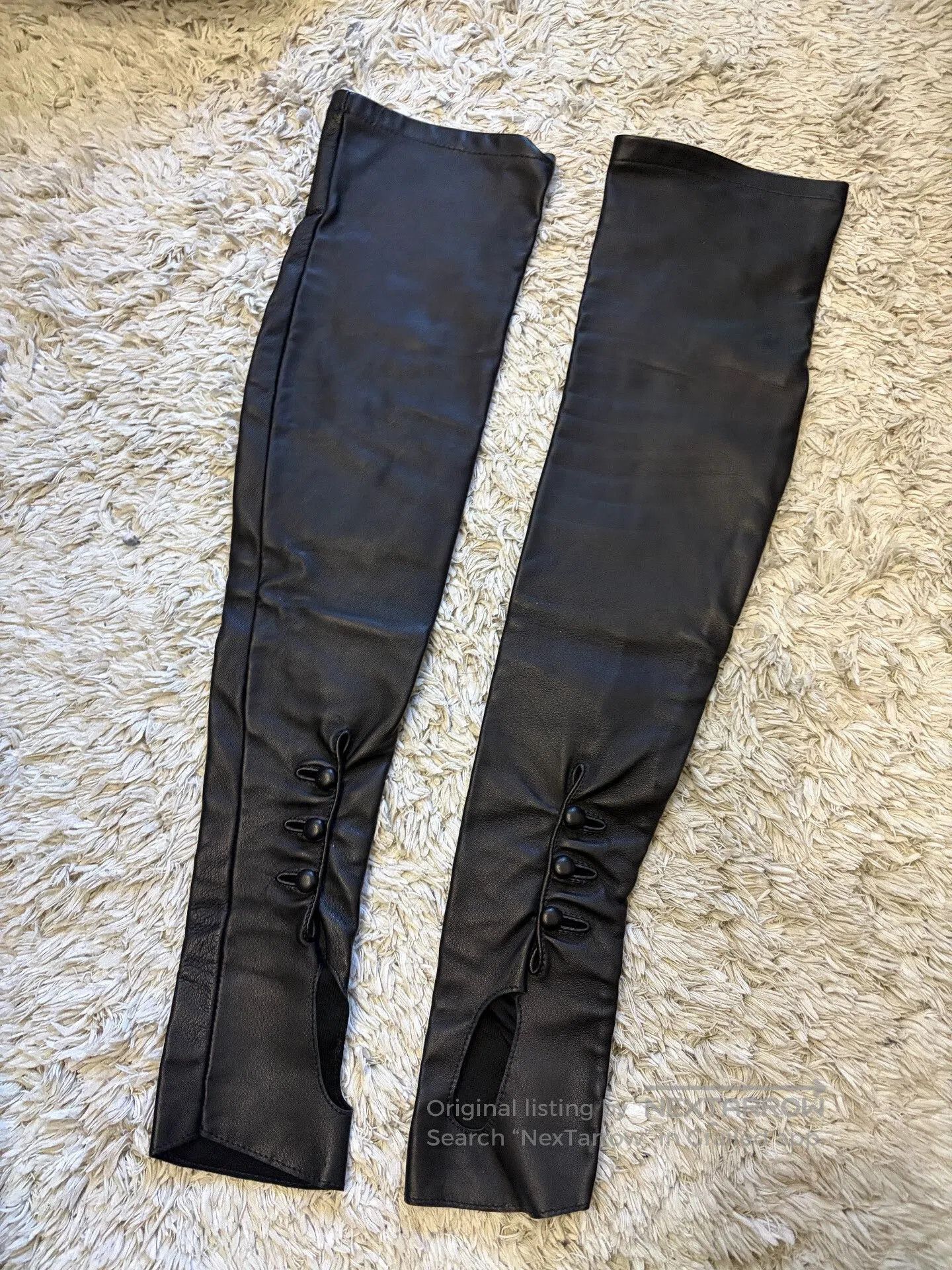 Maison Margiela Maison Martin Margiela Black Long Fingerless Gloves. Size ONE SIZE - 2 Thumbnail