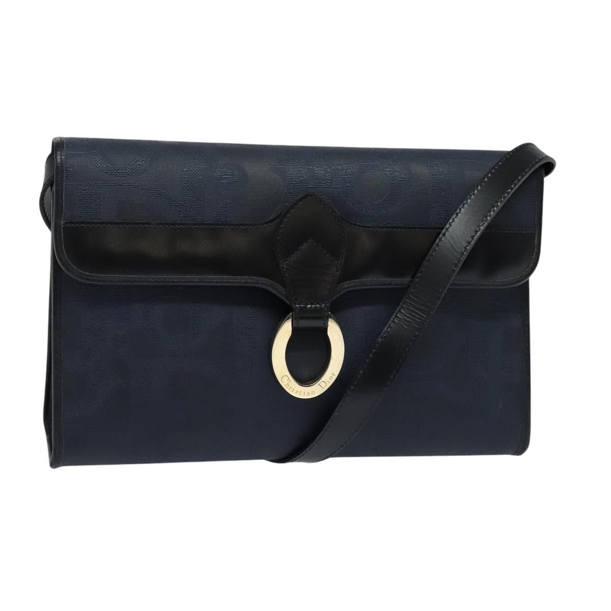 Dior DIOR Trotter Canvas Shoulder Bag Pvc Navy Gold Size ONE SIZE - 1 Thumbnail