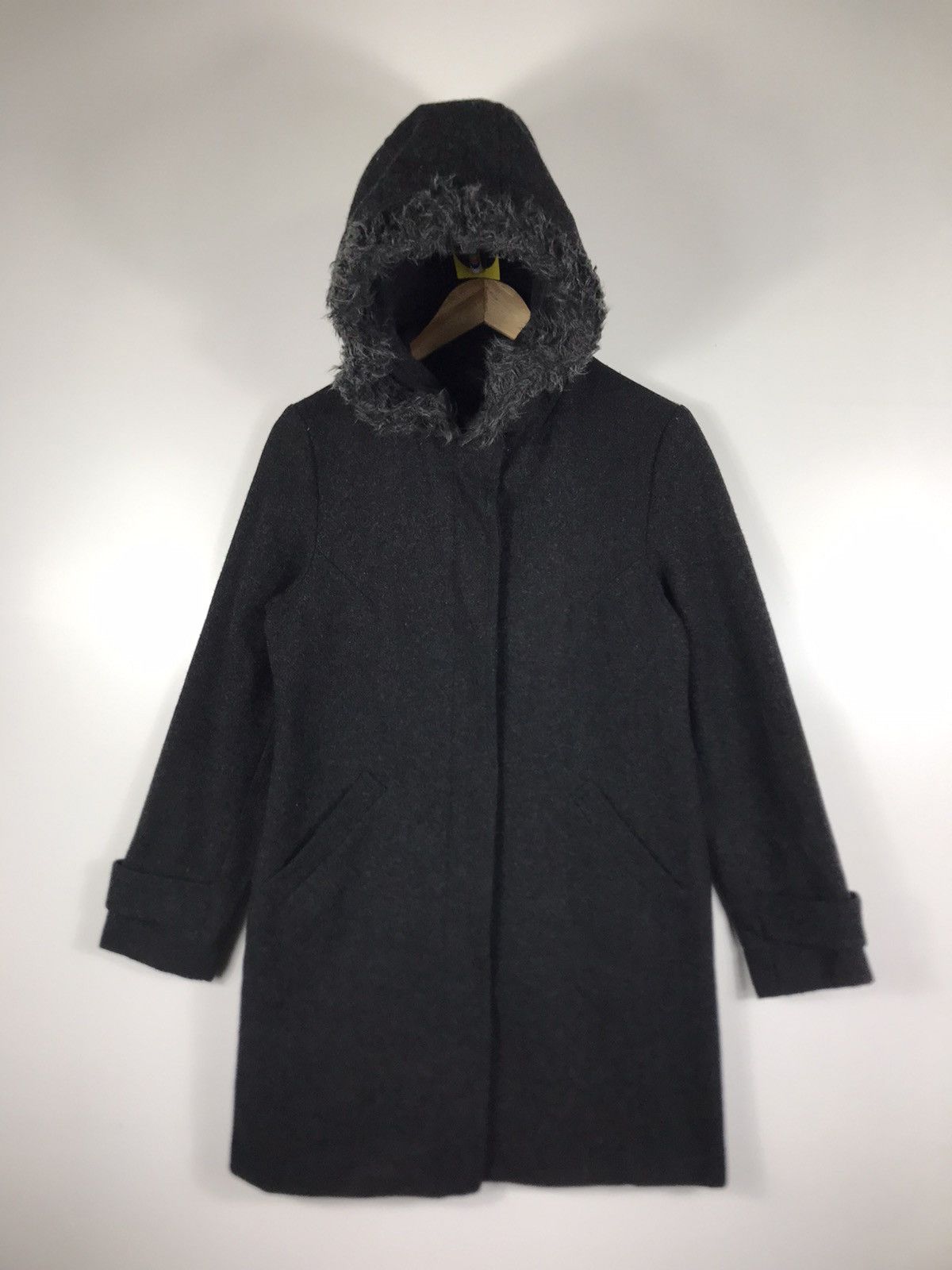 Designer × Japanese Brand × Vintage ⚡️Vintage A.O Wool Hooded Button Long Jacket Size XS / US 0-2 / IT 36-38 - 1 Thumbnail