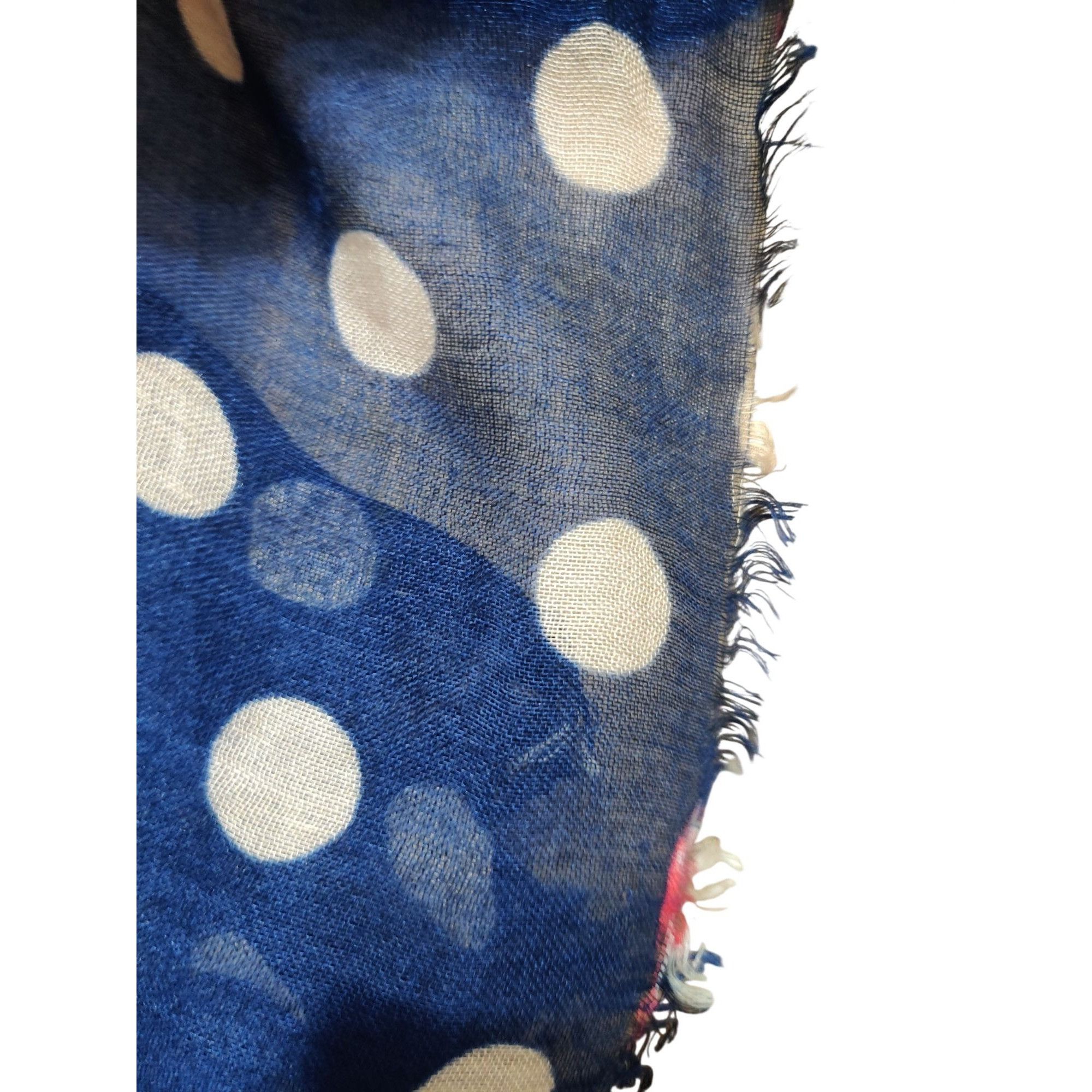 Gap GAP Womens Navy Blue Scarf Polka Dot Fox Print Modal Lightwe Size ONE SIZE - 11 Thumbnail