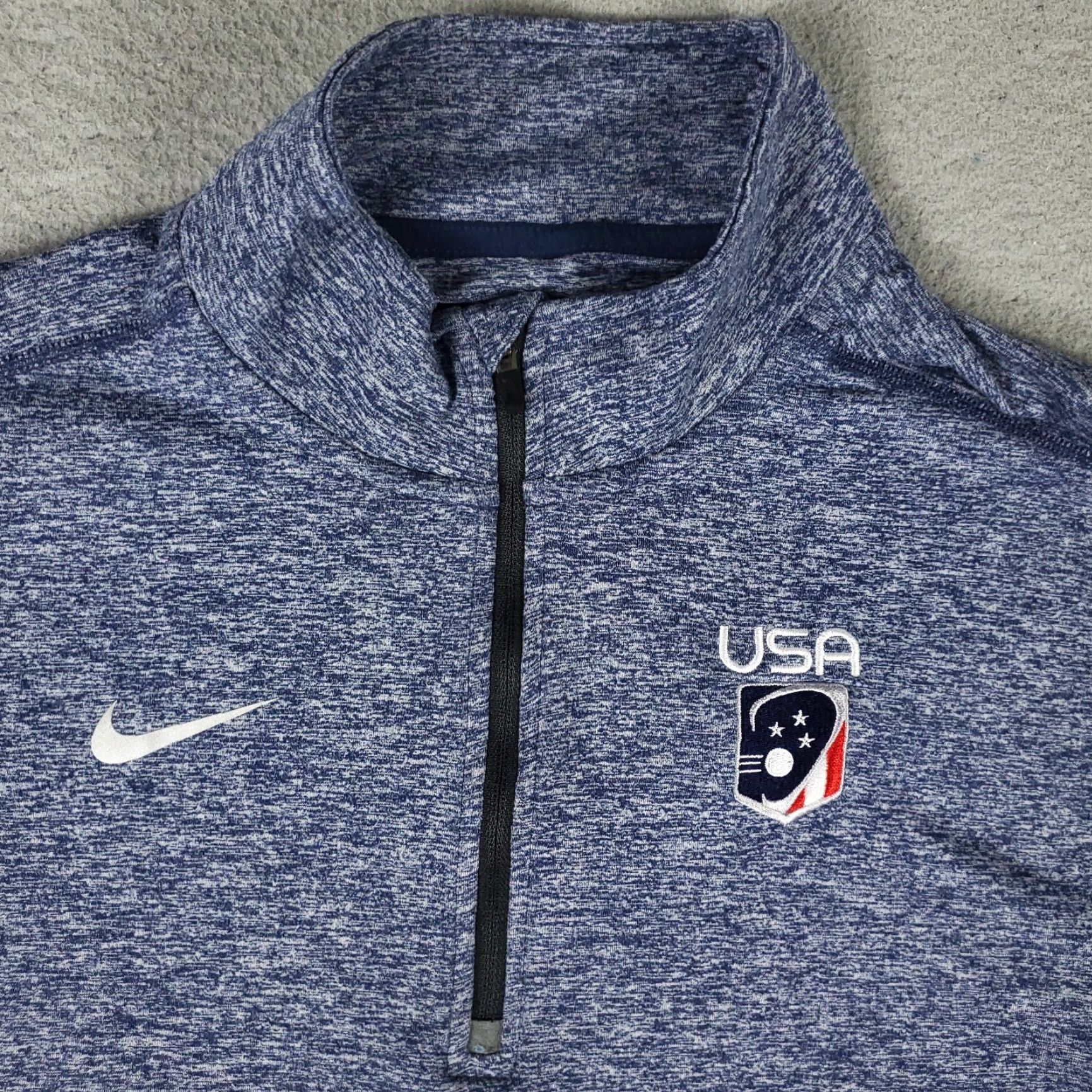 Nike Nike T Shirt Mens Size Medium Blue 1/4 Zip Pullover Swoosh Dri-Fit Long Sleeve Activewear Shirt Mens Regular Size M Blue Nike Size US M / EU 48-50 / 2 - 2 Thumbnail